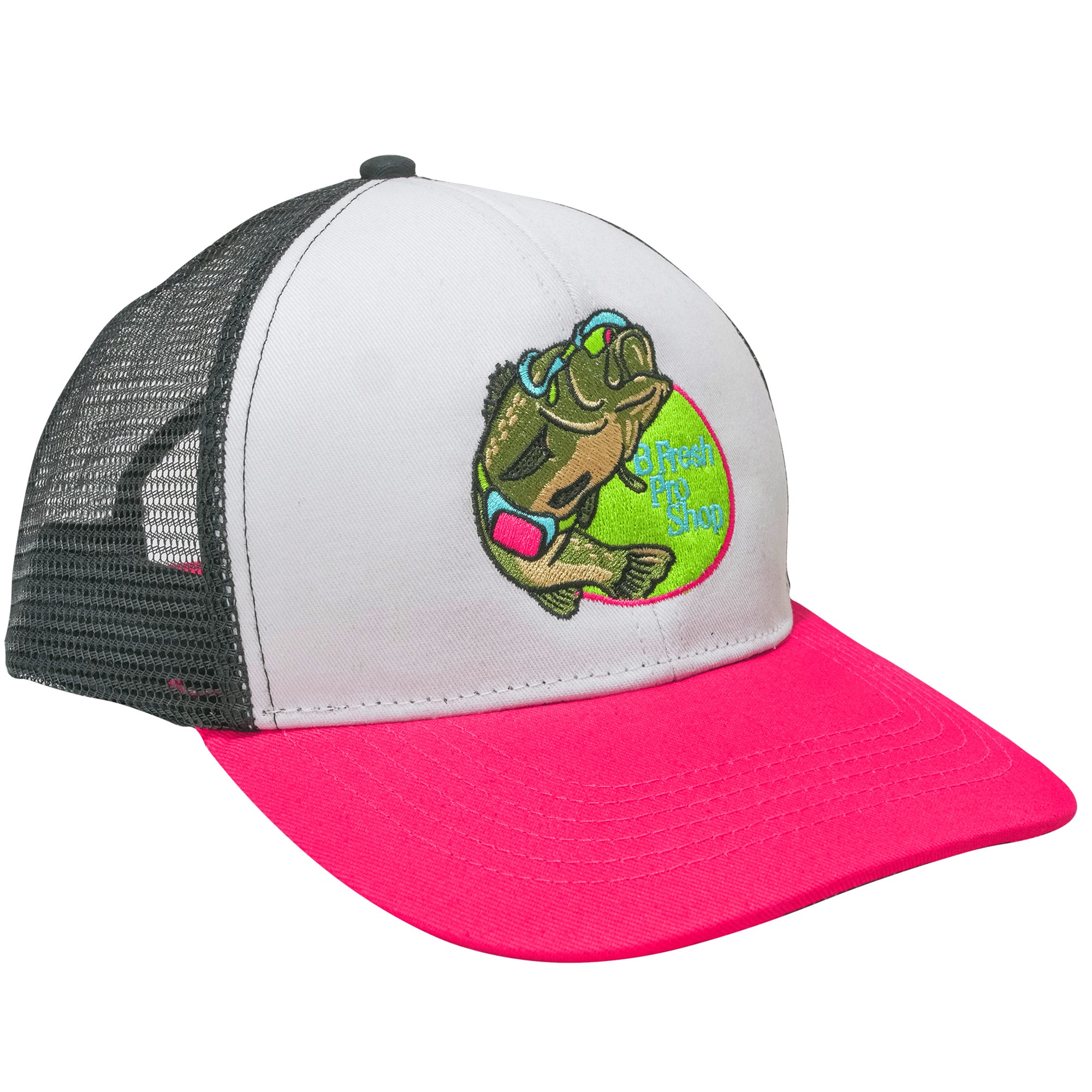 Fresh Pro Shop Pink Bill Mesh Trucker Style Hat Fishing Outdoors. B Fresh Gear.