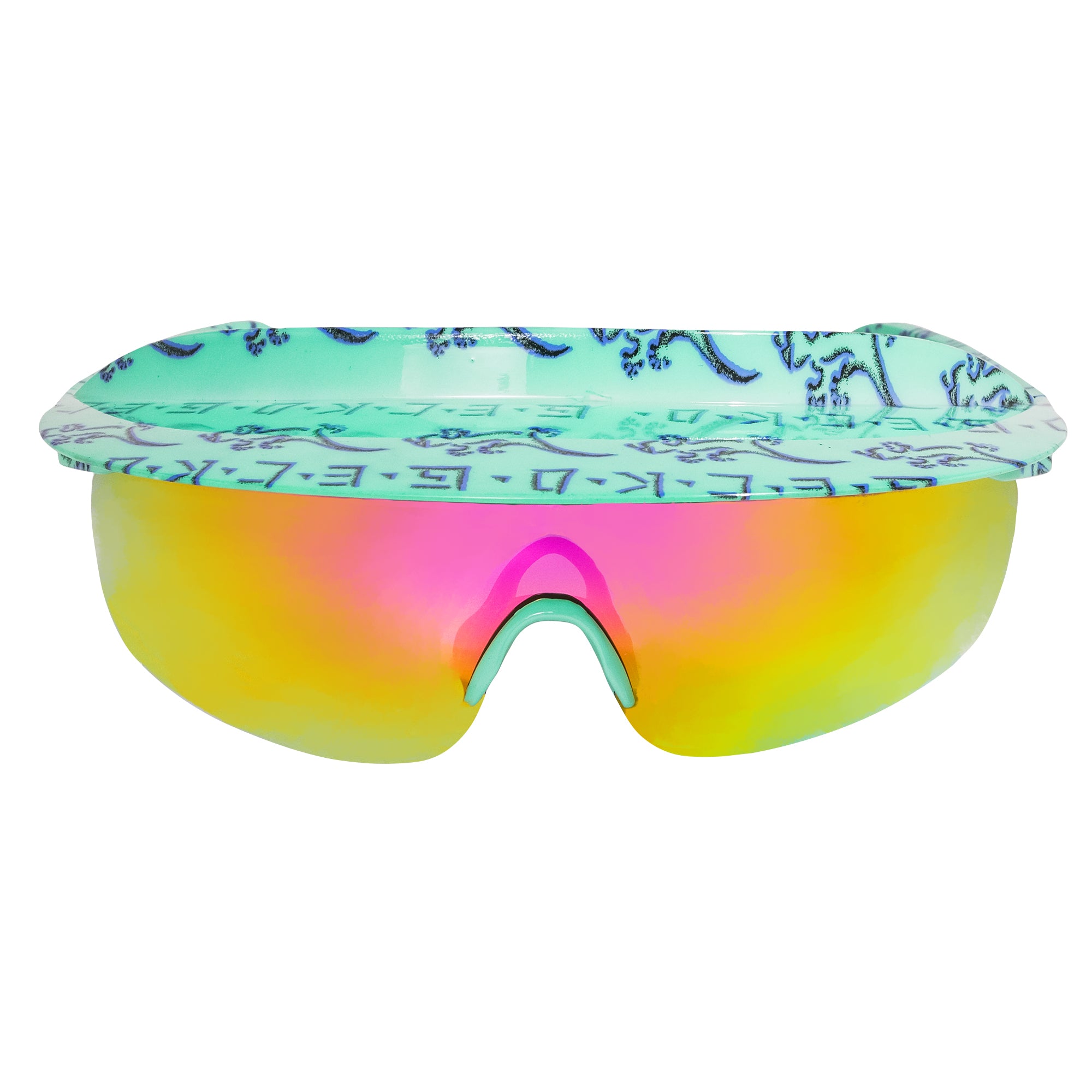Gecko Hawaii Petro Mint 80s Visor sunglasses. Retro inspired gecko hawaii clothing visor shade beach ski visor shades sunglasses. Tropical polarized UV 400 visor sunglasses 90s design. B Fresh Gear
