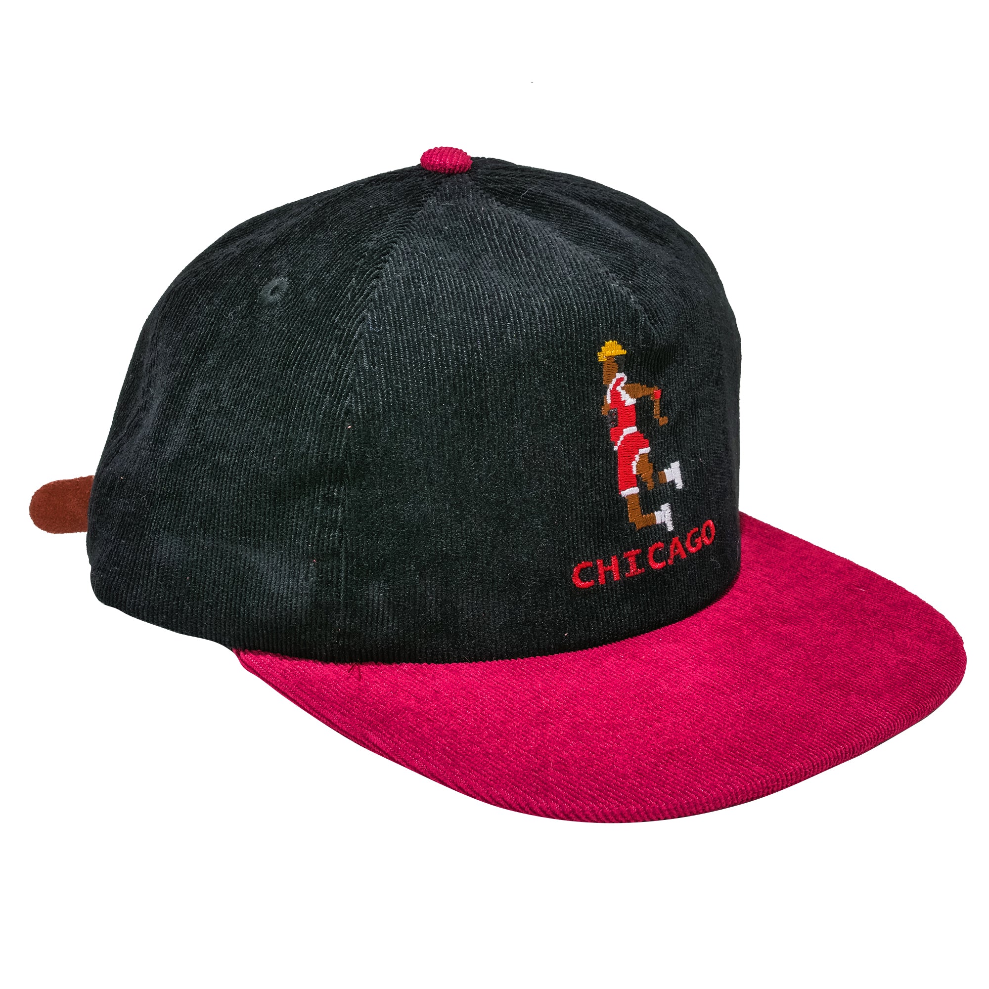 Tecmo Jordan Retro 8bit Corduroy Grey Red Basket Ball Vintage Hat. B Fresh Gear.