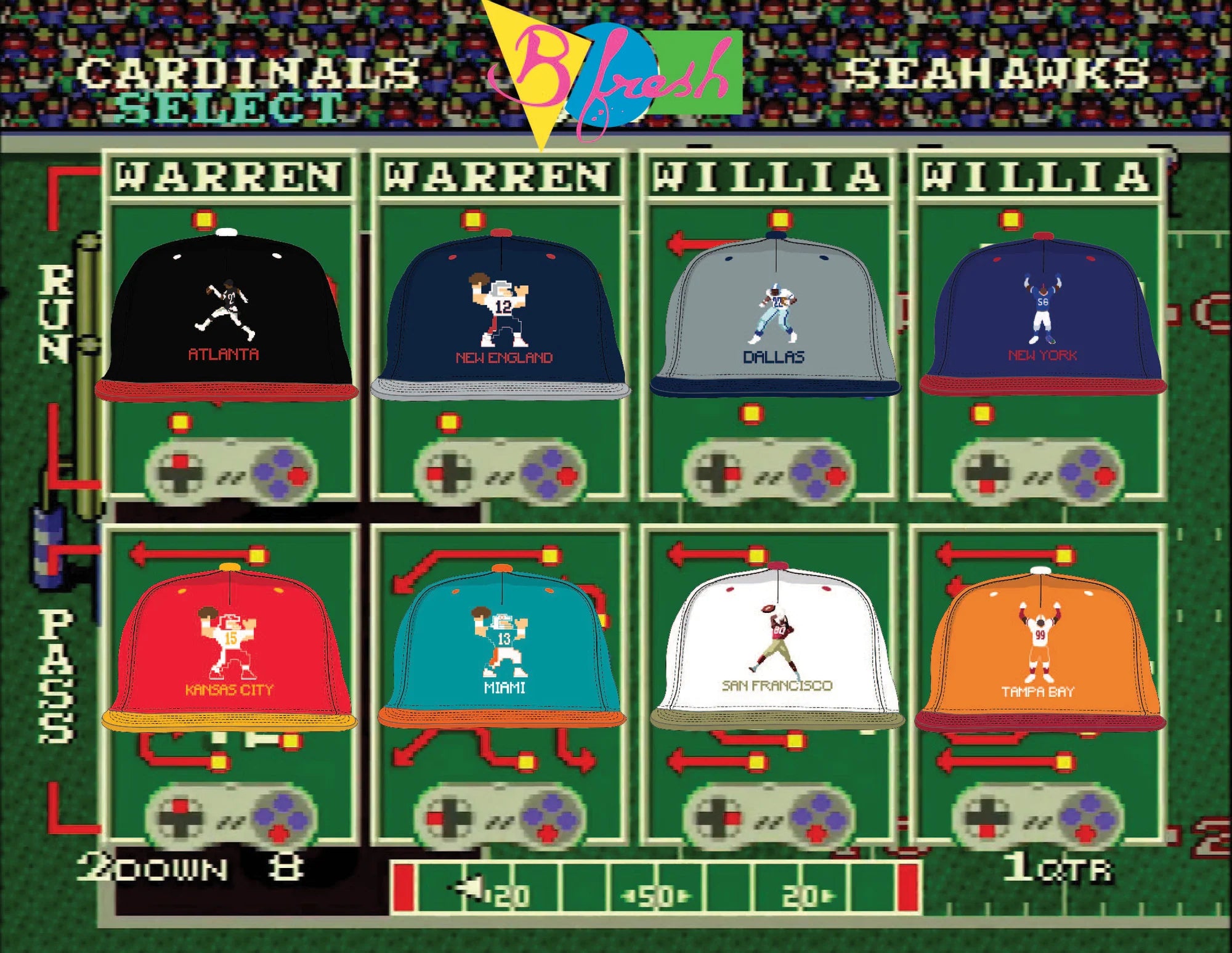 Introducing B Fresh Gear’s New Tecmo Super Bowl Hat Collection