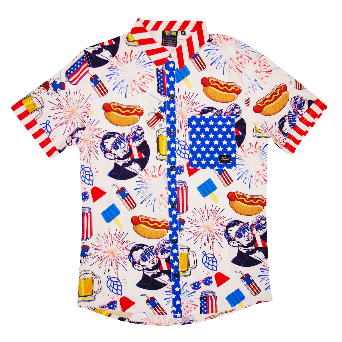 Abe Drinkin’ 4th of July Party Shirt - Stretch