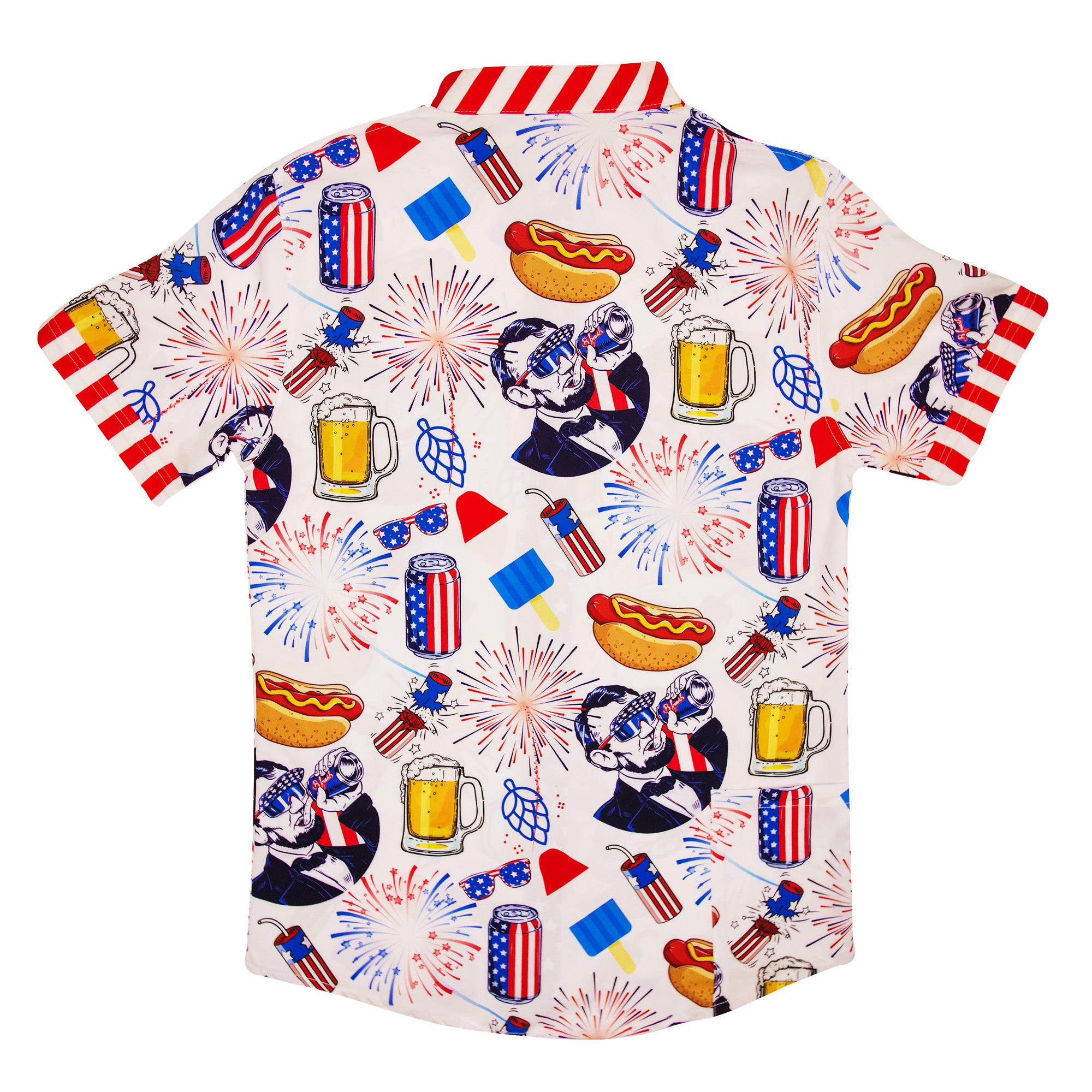 Abe Drinkin’ 4th of July Party Shirt - Stretch