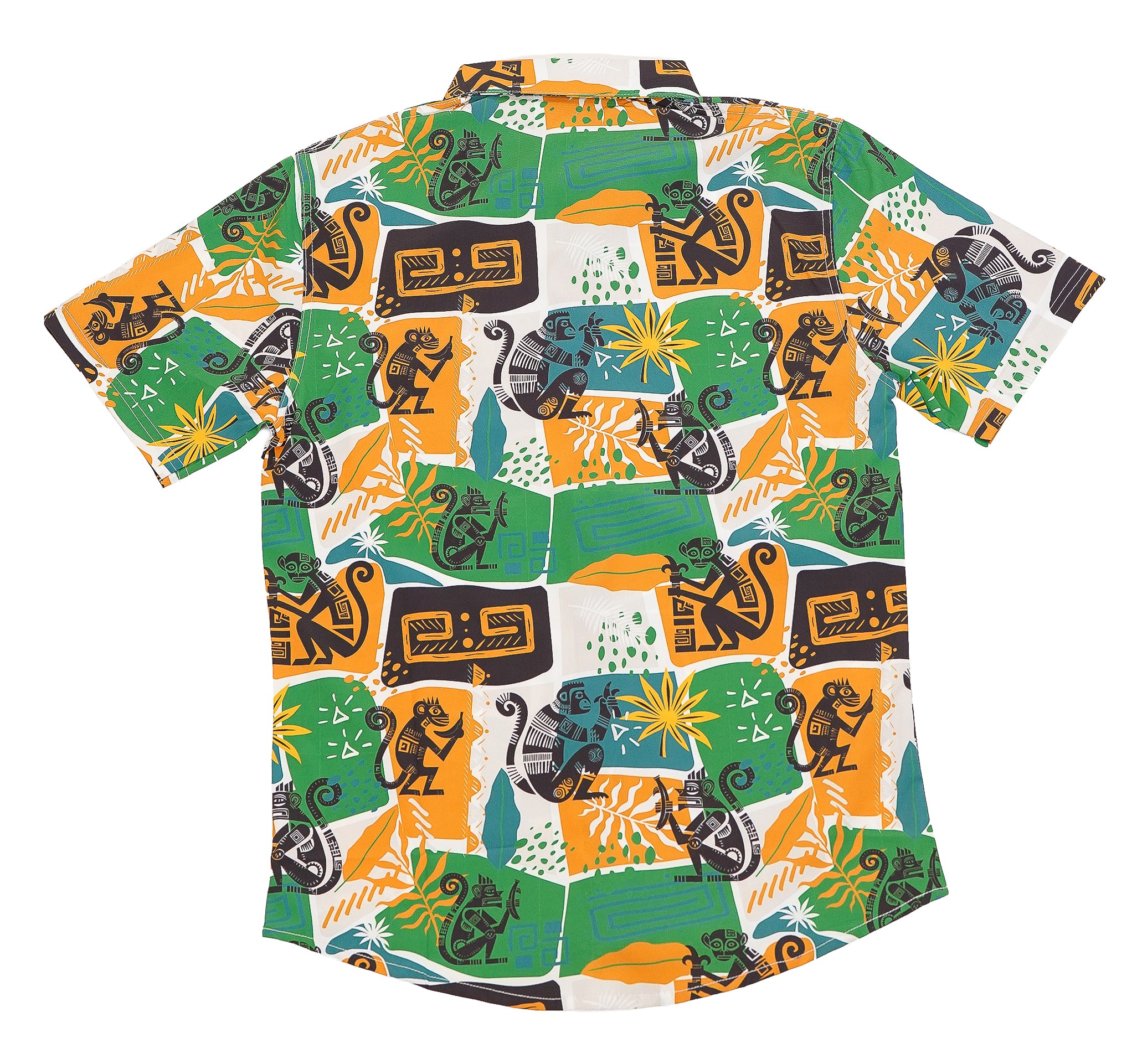 Green, orange, and black stretchy shirt 