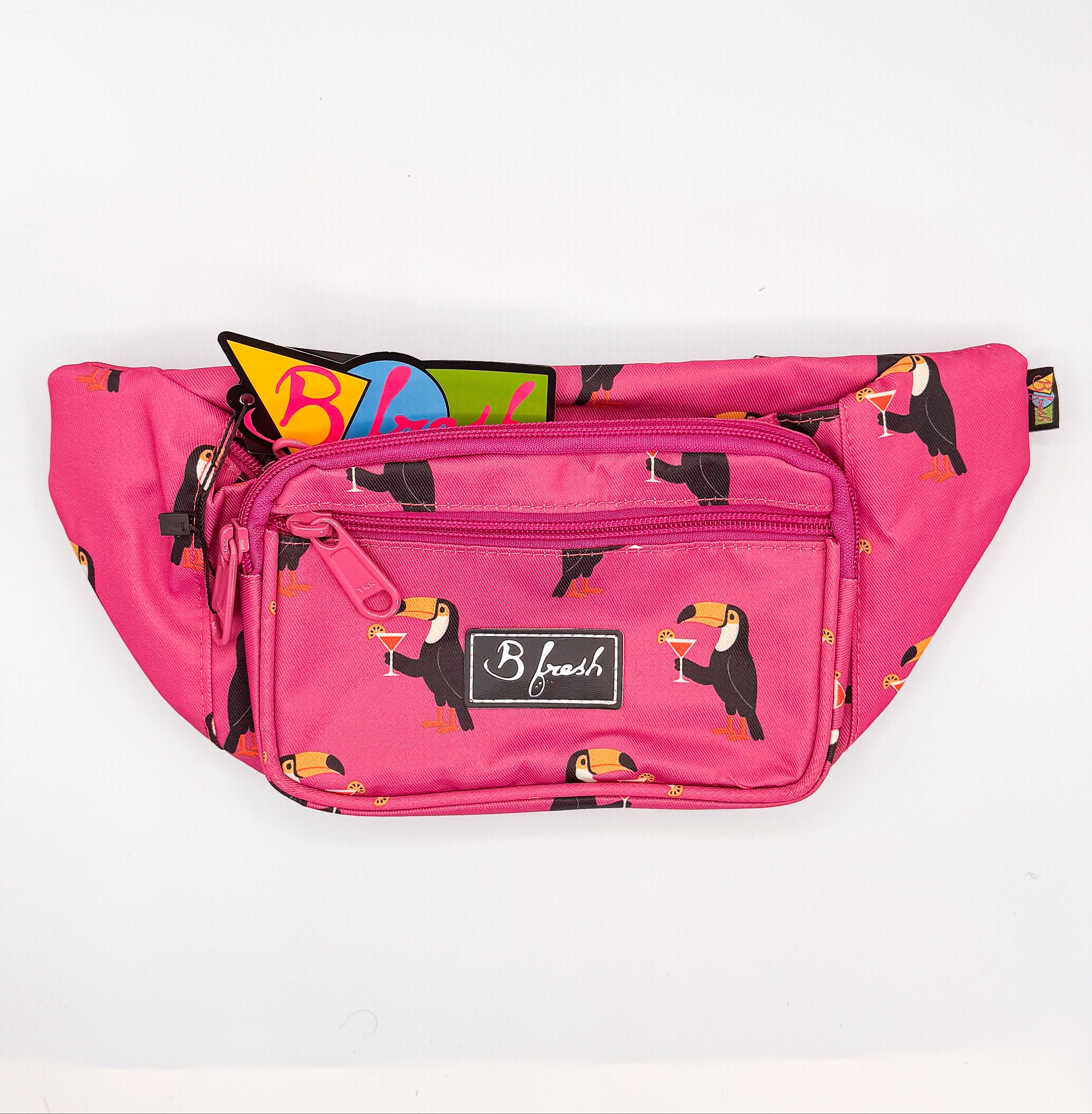 Colorful fanny pack with birds