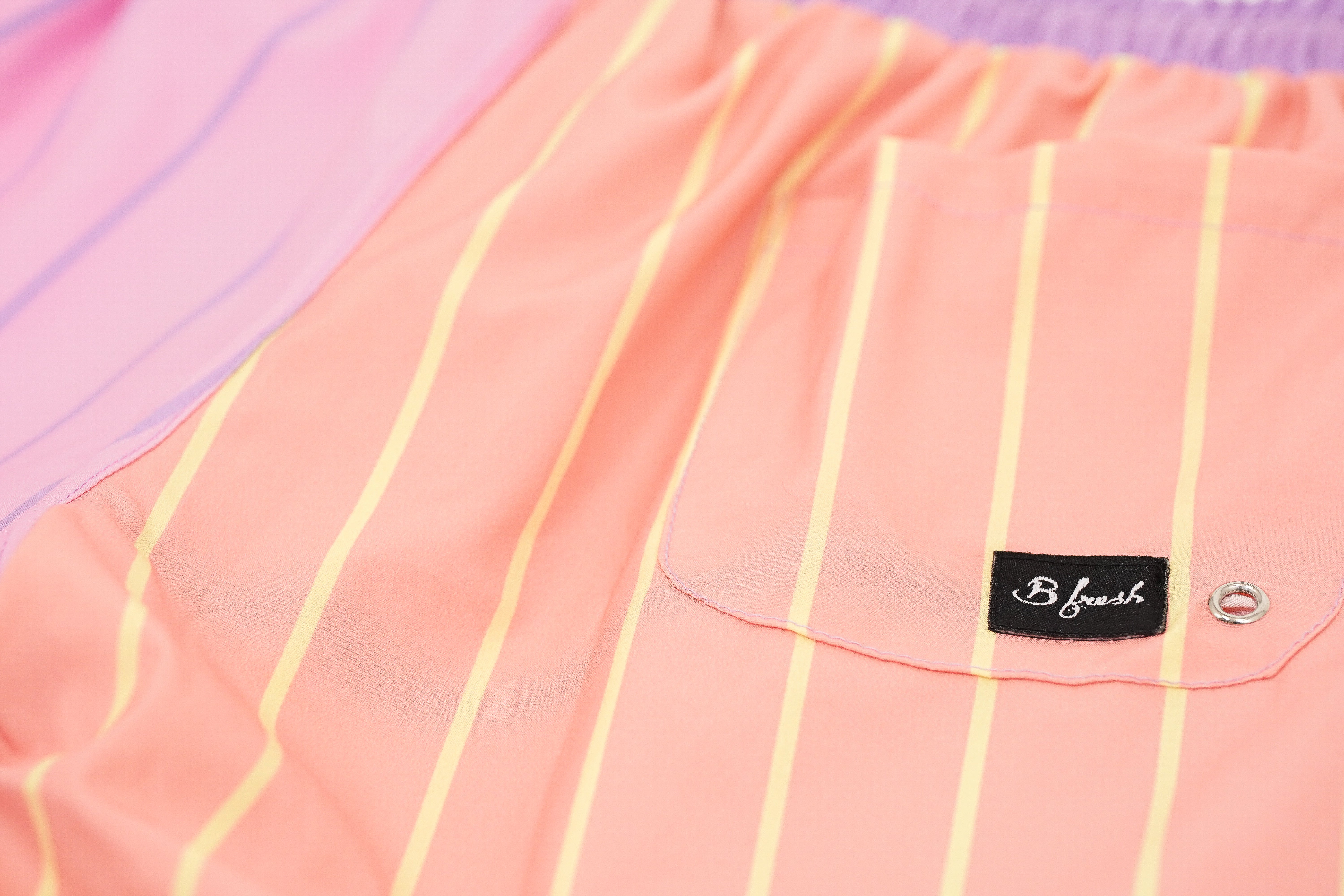 yellow and purple striped shorts