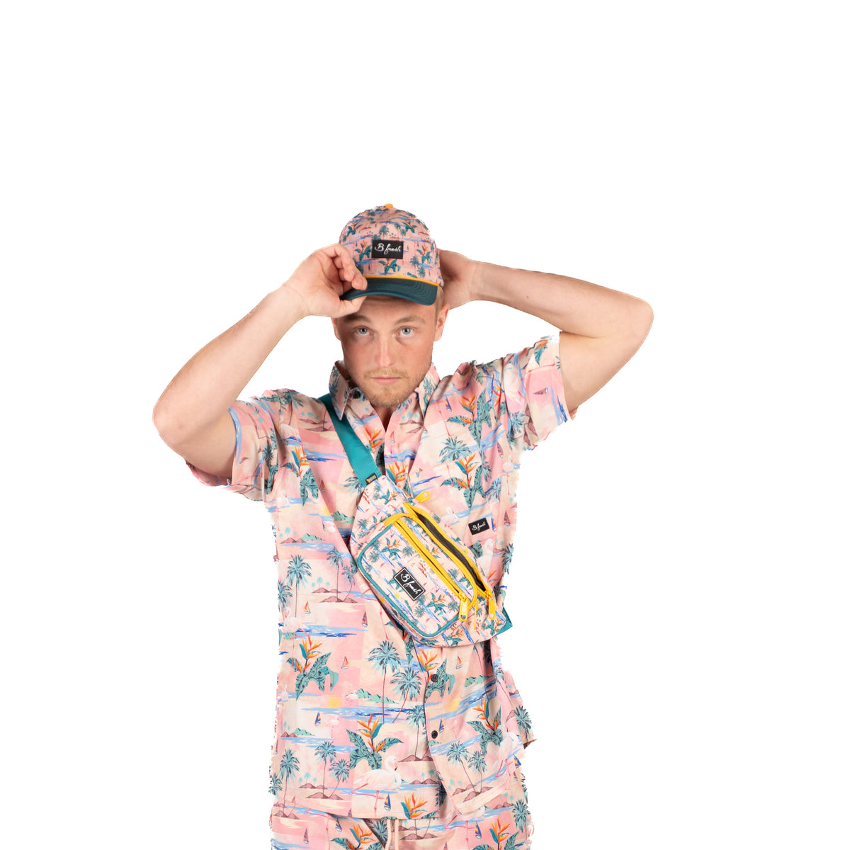 Tropical vacation button down shirt