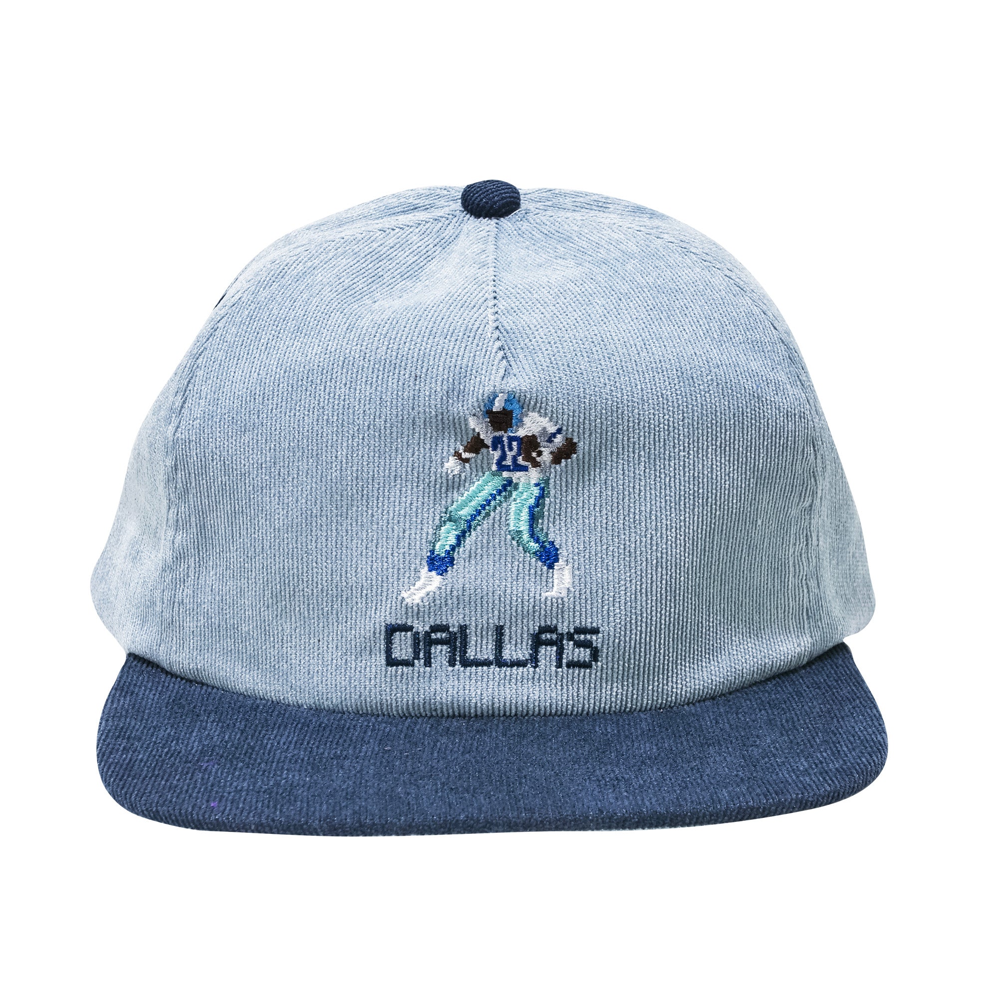 Tecmo Emmitt Smith Retro 8bit Corduroy Silver Blue Footballl Vintage Hat. B Fresh Gear.