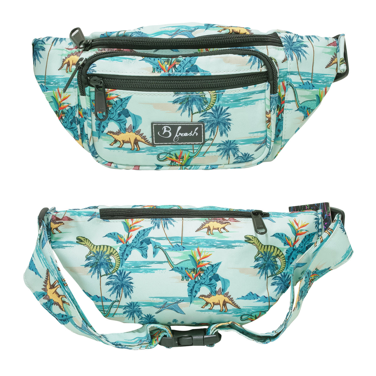 Fanny pack with Hawaiian style Dinosaur print
