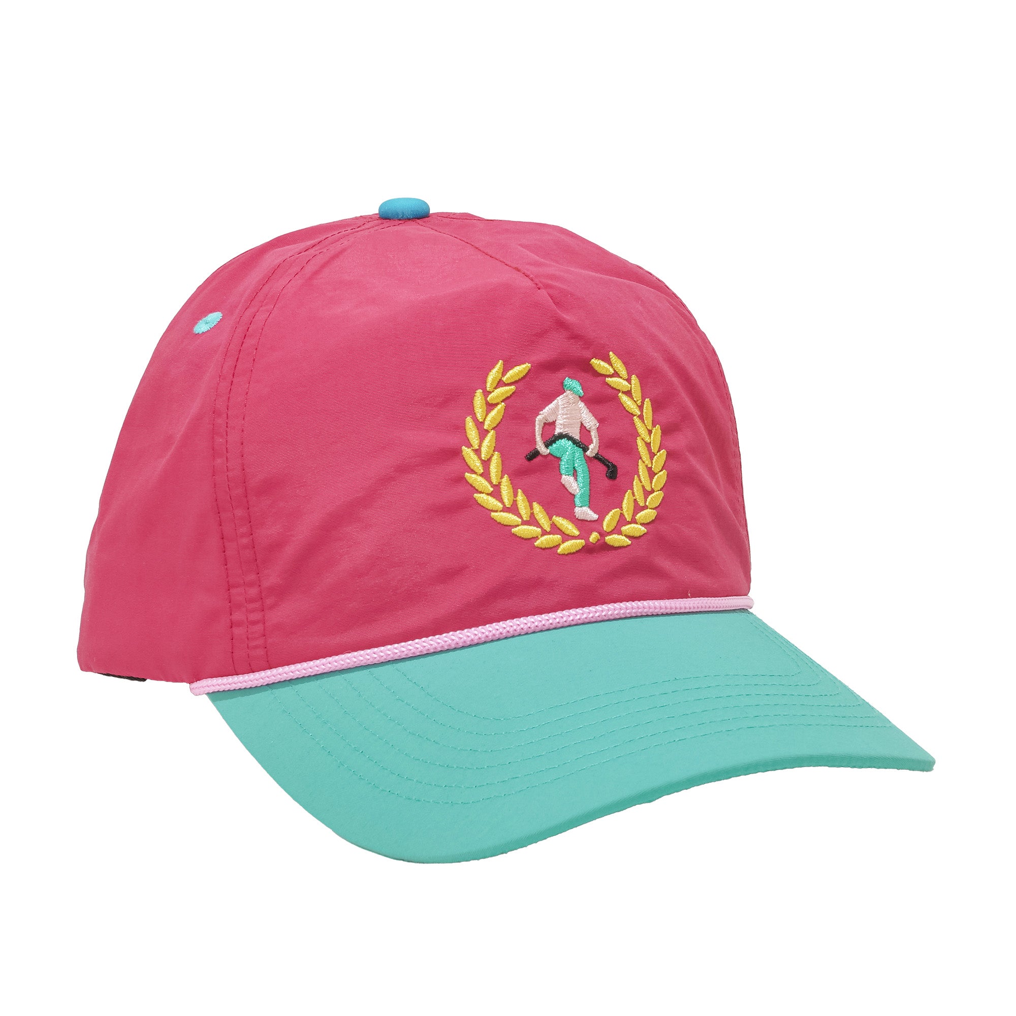 the dopest hat featuring a golfer breaking his club