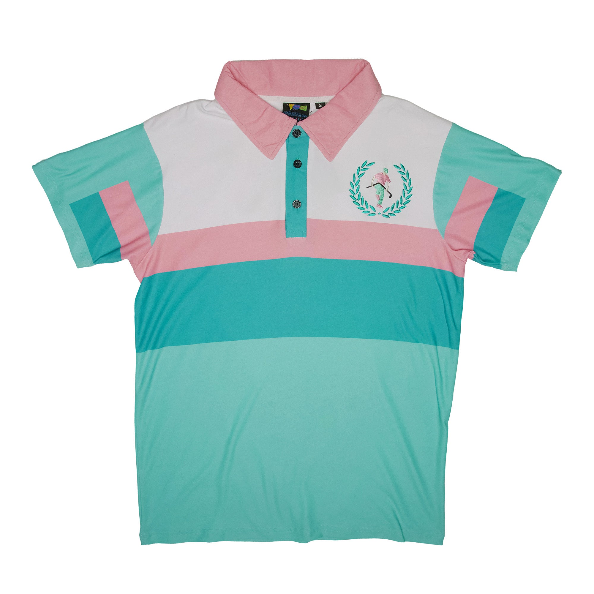 Man breaking his golf club embroidered on a polo shirt 