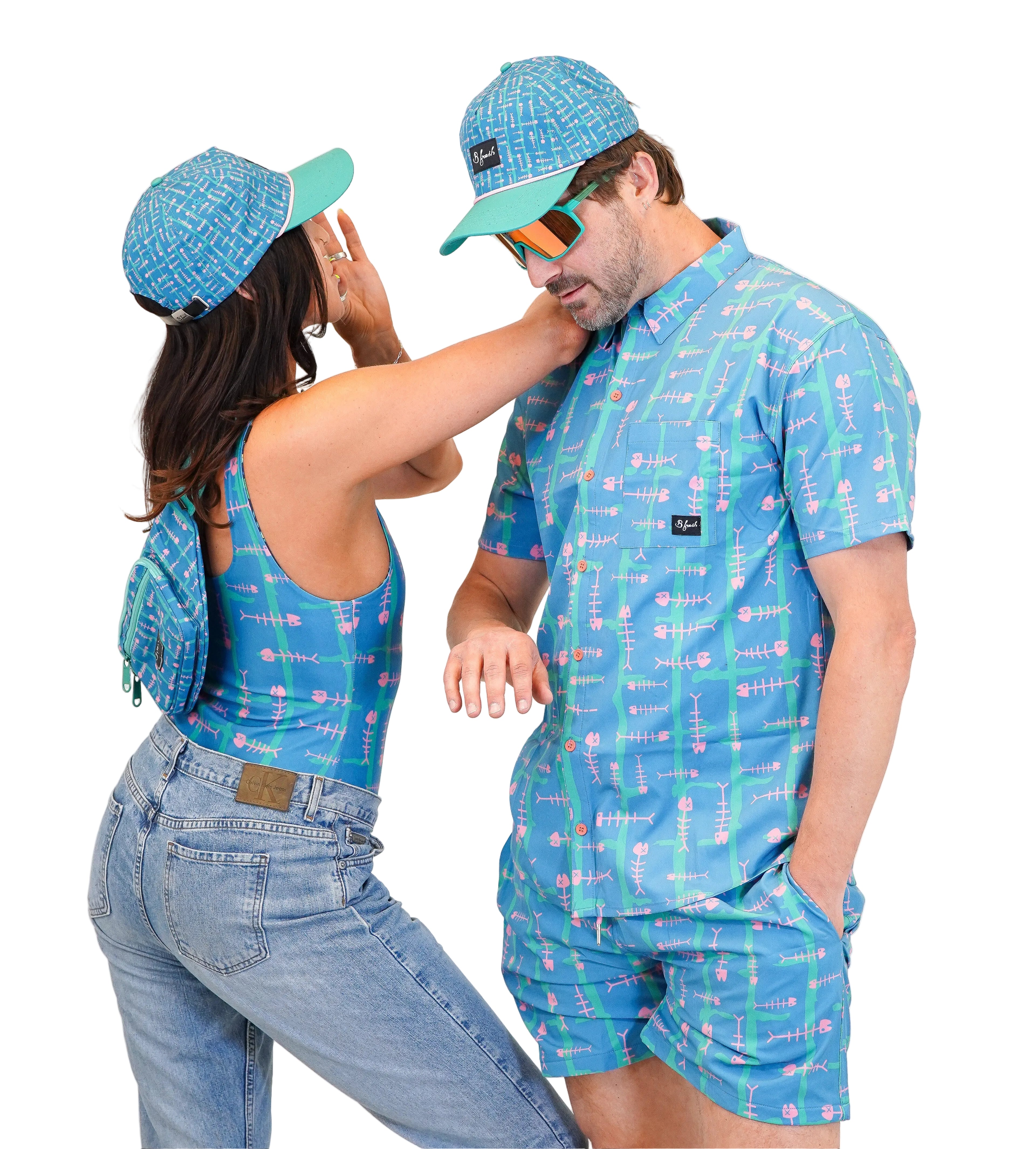 Fish Bones Quick-Dry Swim Trunks