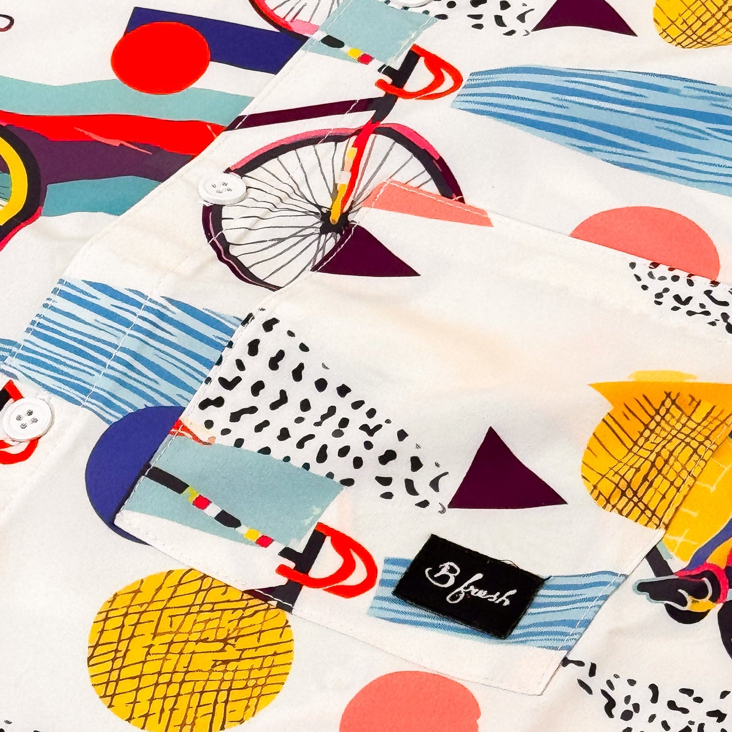 Abstract Bike collared shirt 