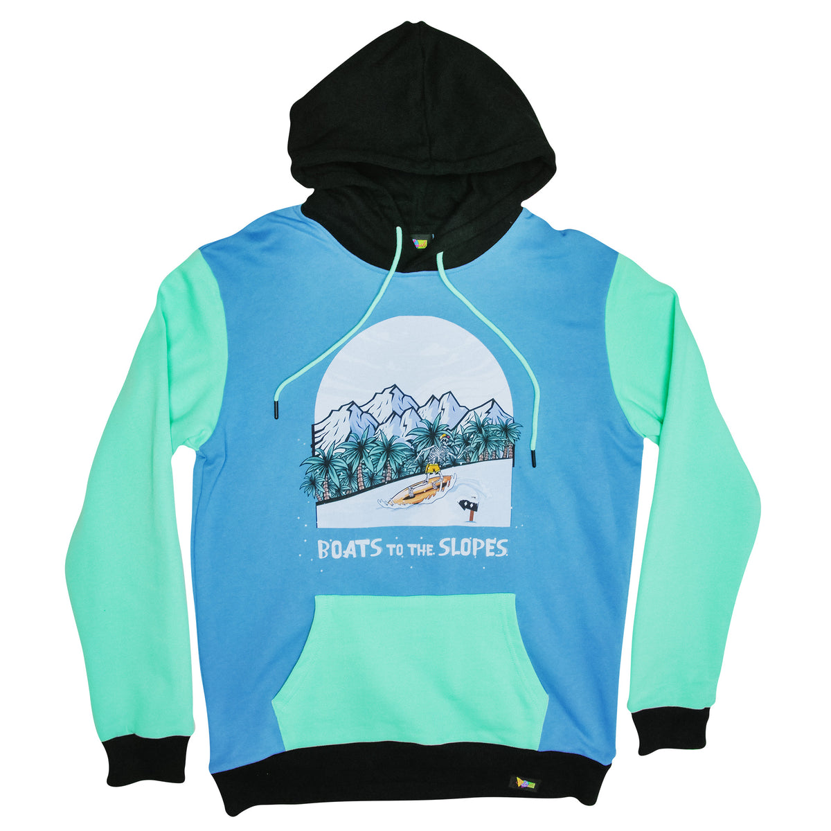 Blue black sea foam skeleton snowboarding hoodie. Retro B Fresh Gear