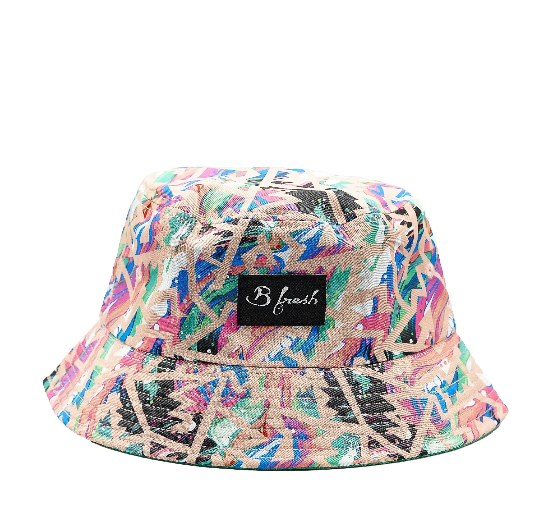 Pink and abstract color reversible cap