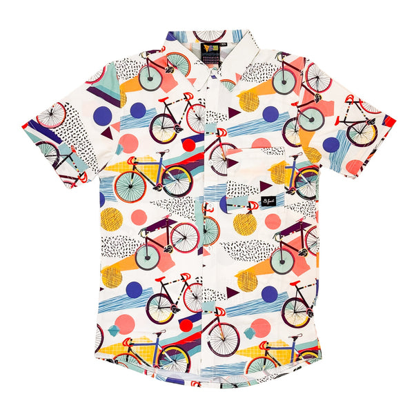 Short-sleeve shirt with bicycle