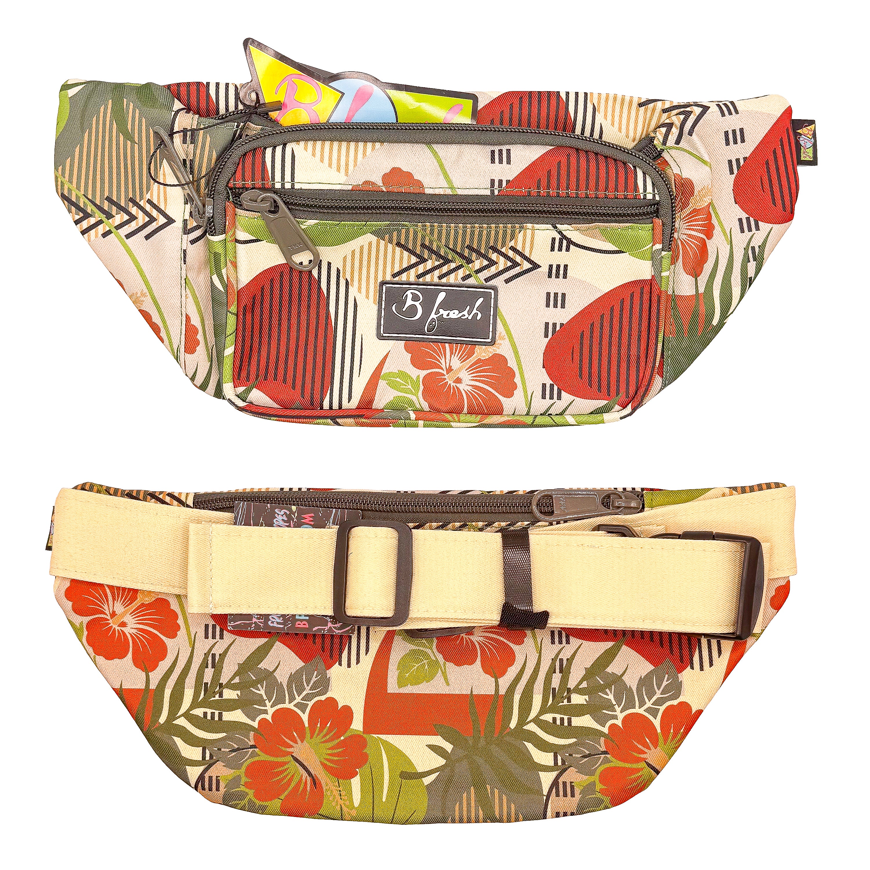 Floral, Orange, Green Fanny 
