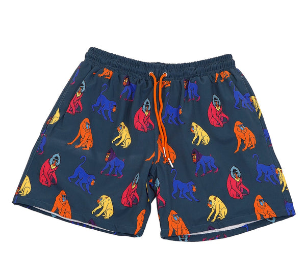 Manic Mandrills Quick-Dry Swim Trunks