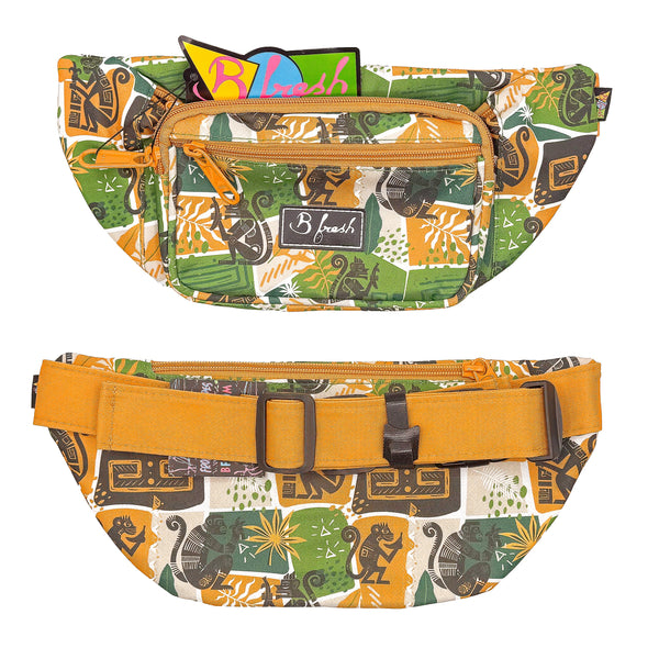 Fanny pack with colorful pattern on a white background
