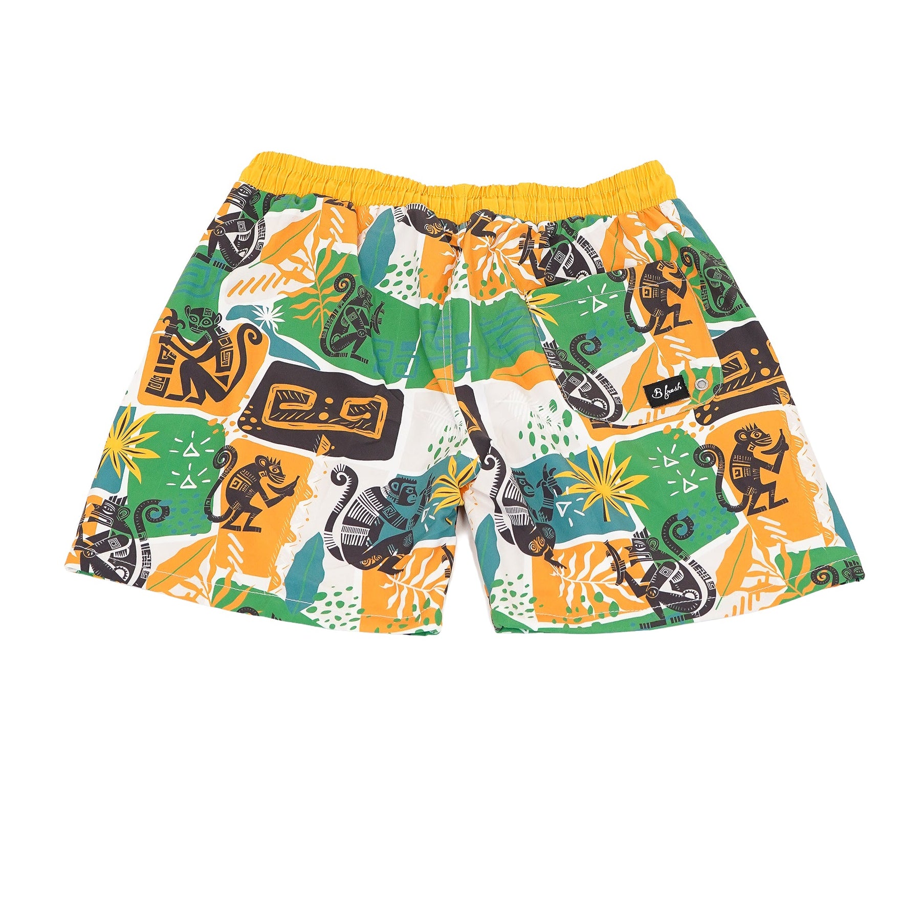 Colorful shorts with Monkey and banana pattern