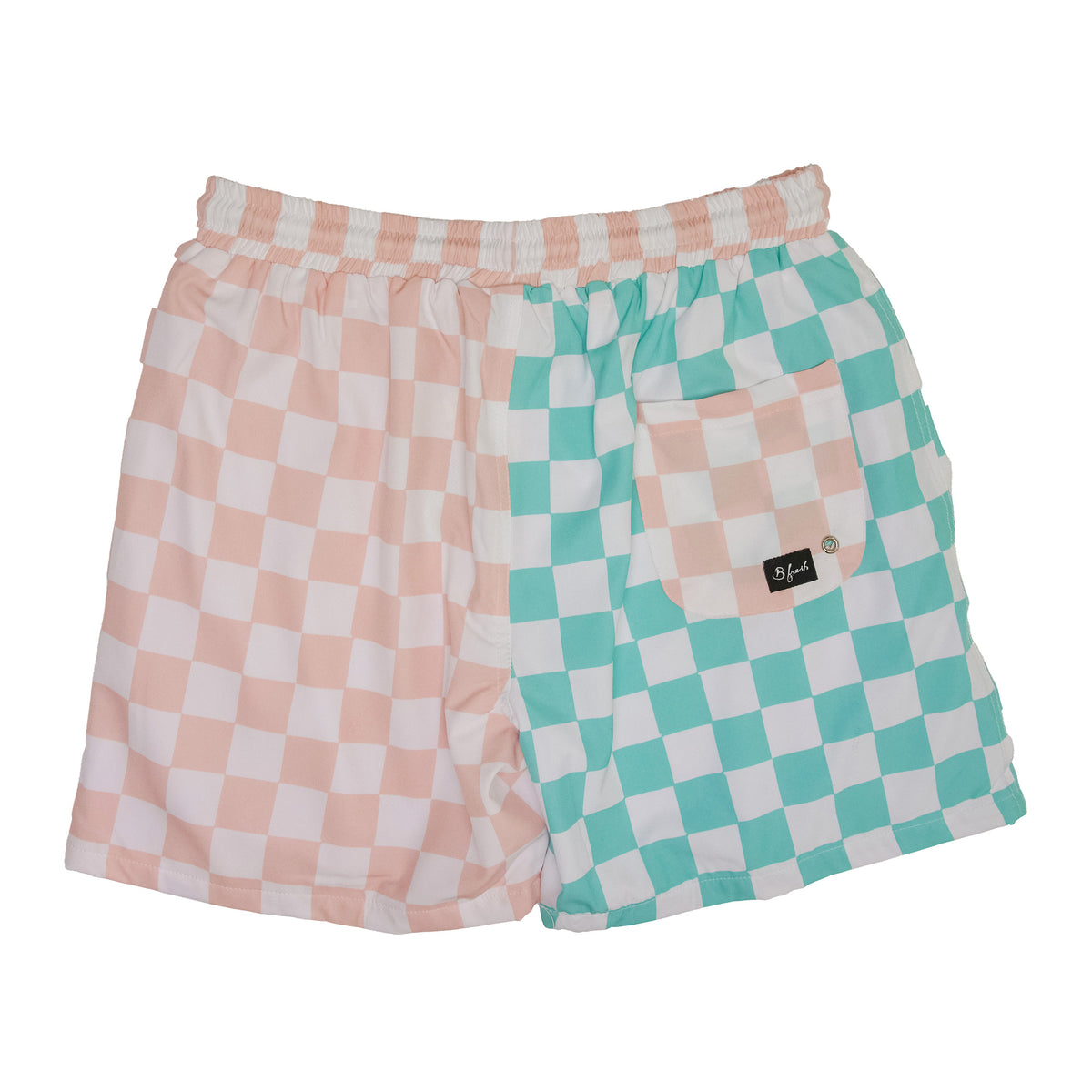 blue and pink checker board shorts