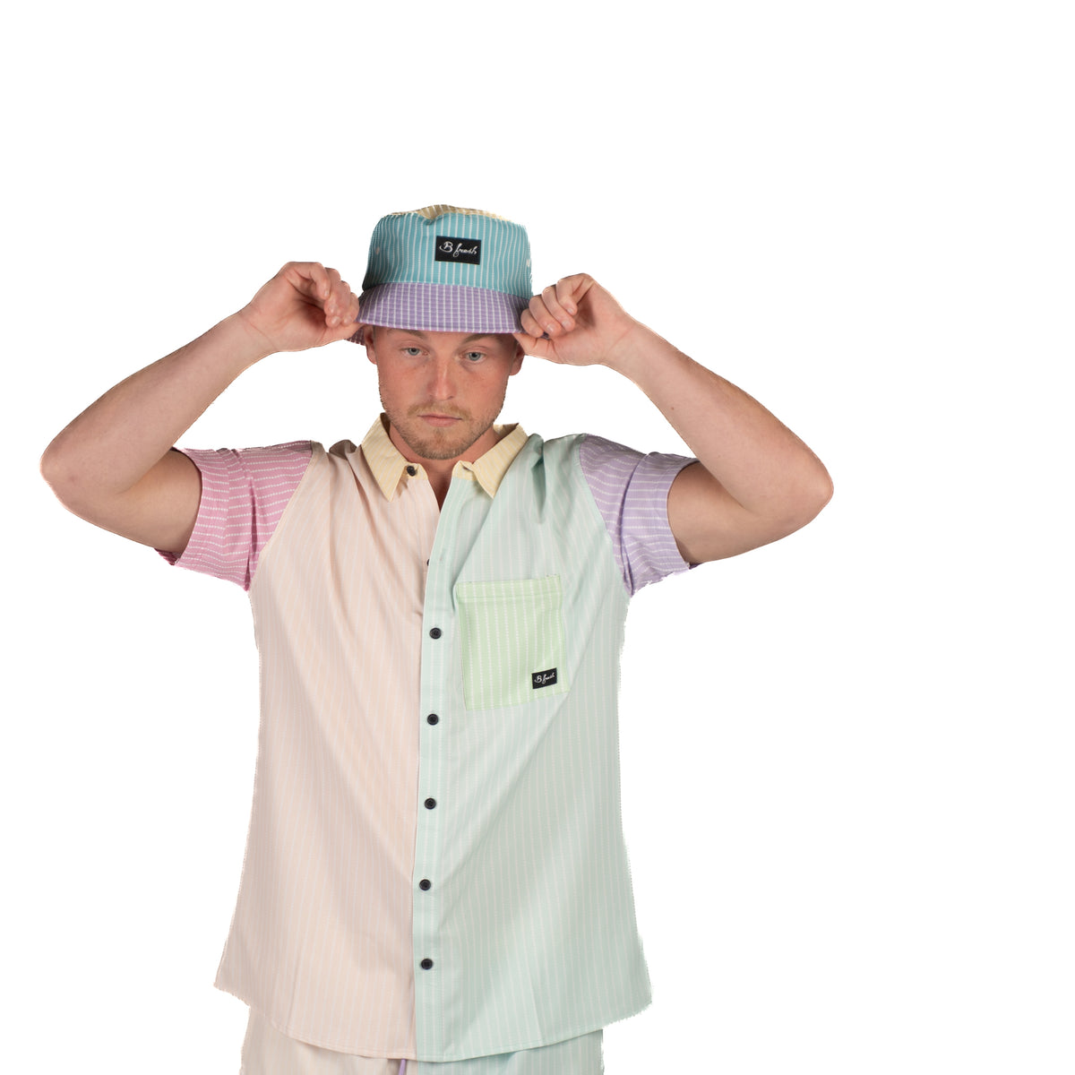 pastel pinstripe shirt with matching shirt