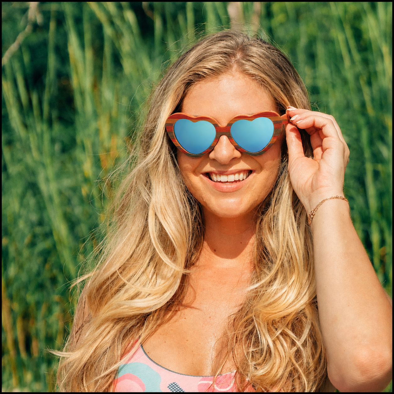 B Fresh Gear multi colored striped sunglasses