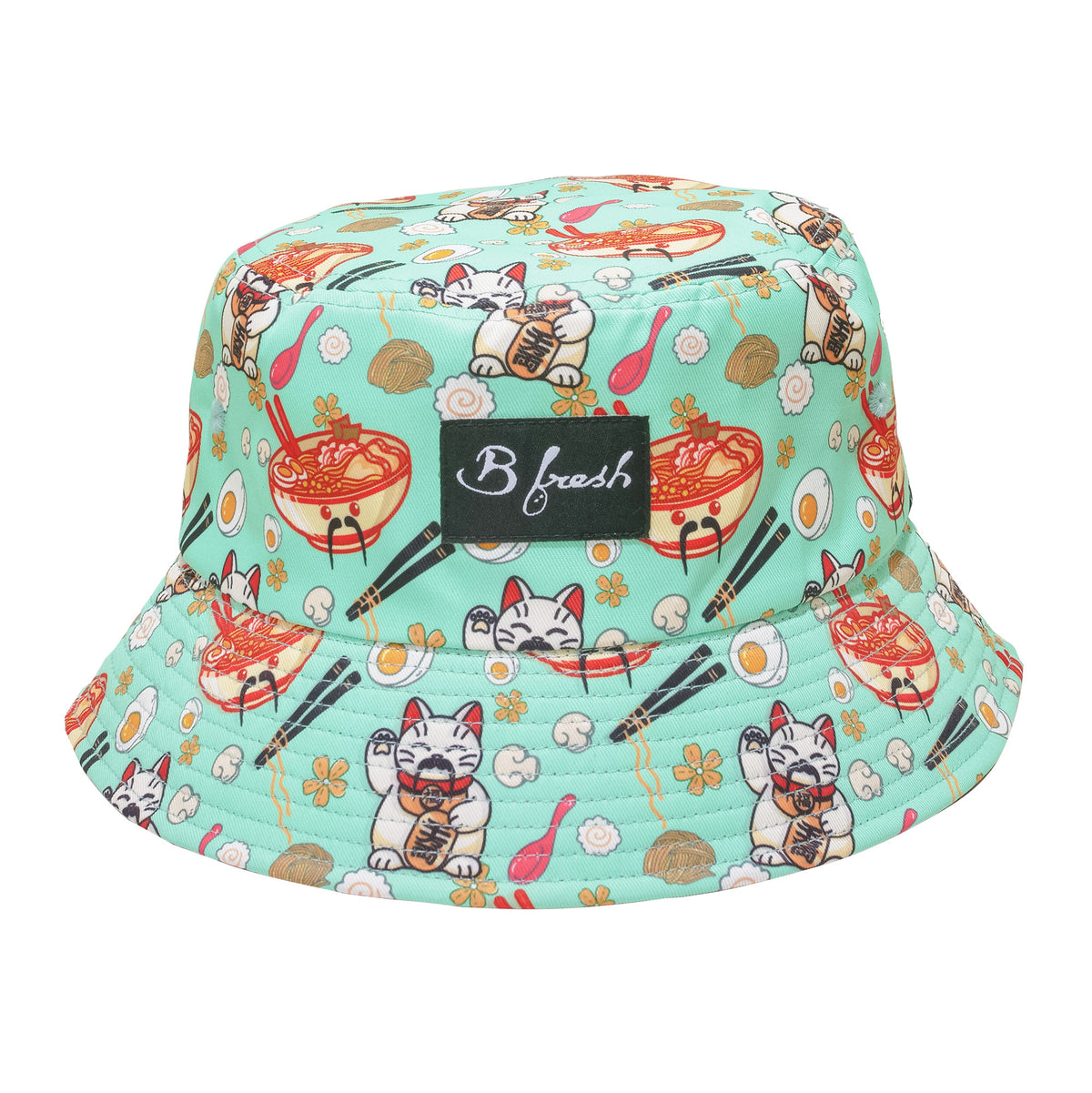 Ramen print bucket hat