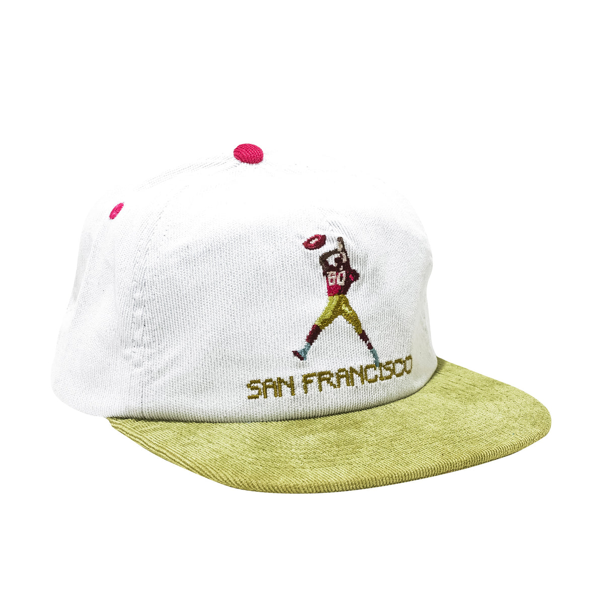 Tecmo Rice Retro 8bit Corduroy Gold White Red 49ers Footballl Vintage Hat. B Fresh Gear.