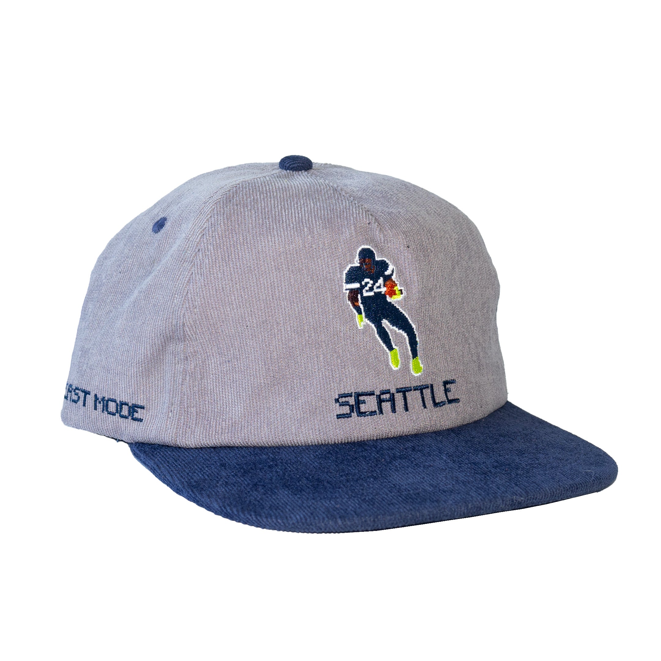 green and blue football corduroy hat beast mode