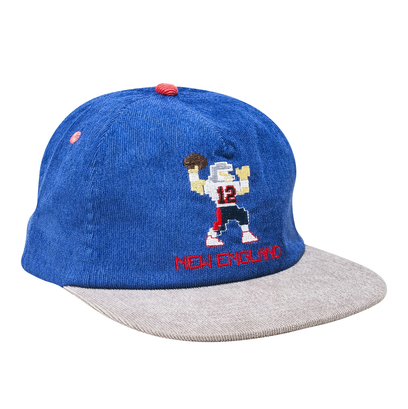 Tecmo Brady Retro 8bit Corduroy Blue Red Silver Footballl Vintage Hat. B Fresh Gear.