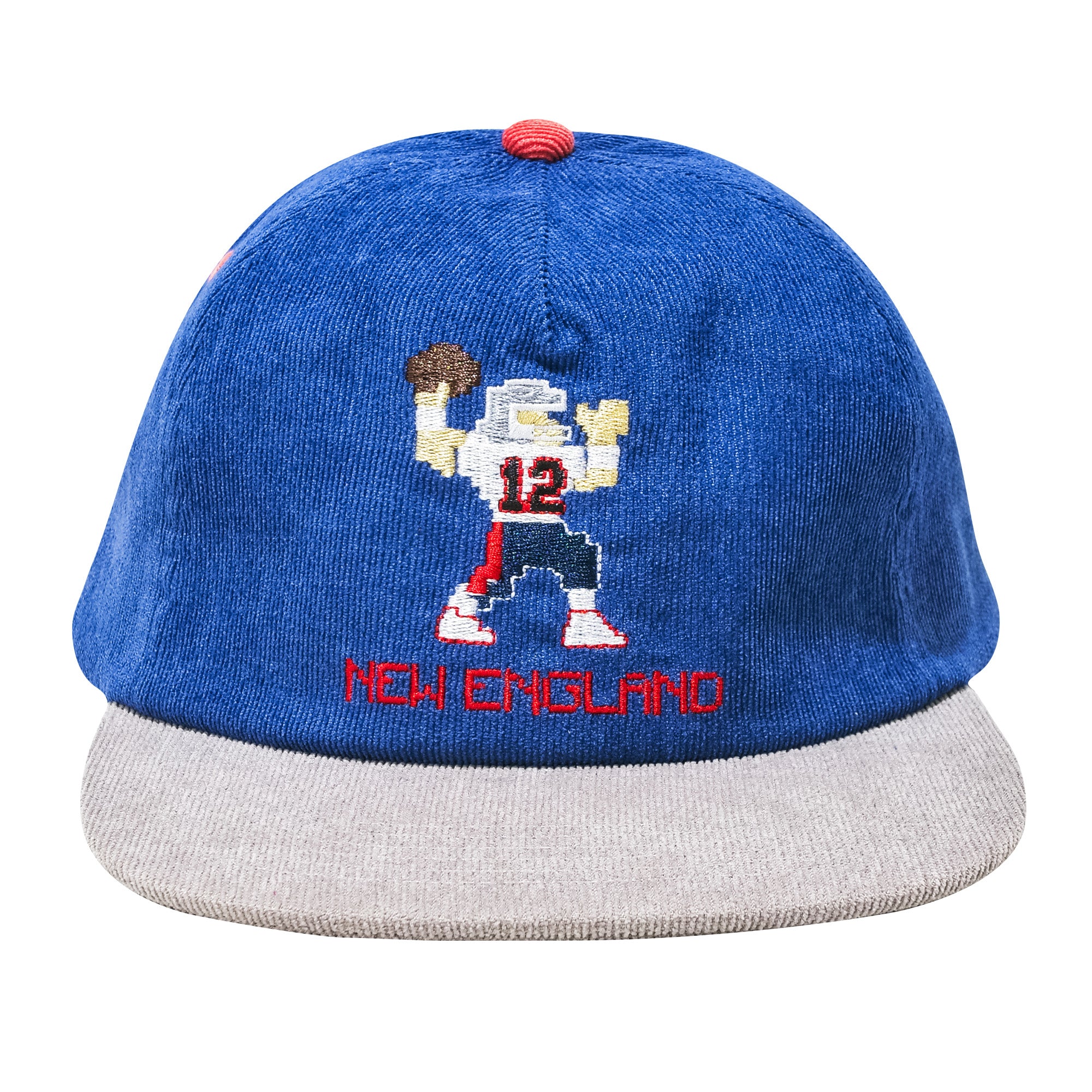 Tecmo Brady Retro 8bit Corduroy Blue Red Silver Footballl Vintage Hat. B Fresh Gear.