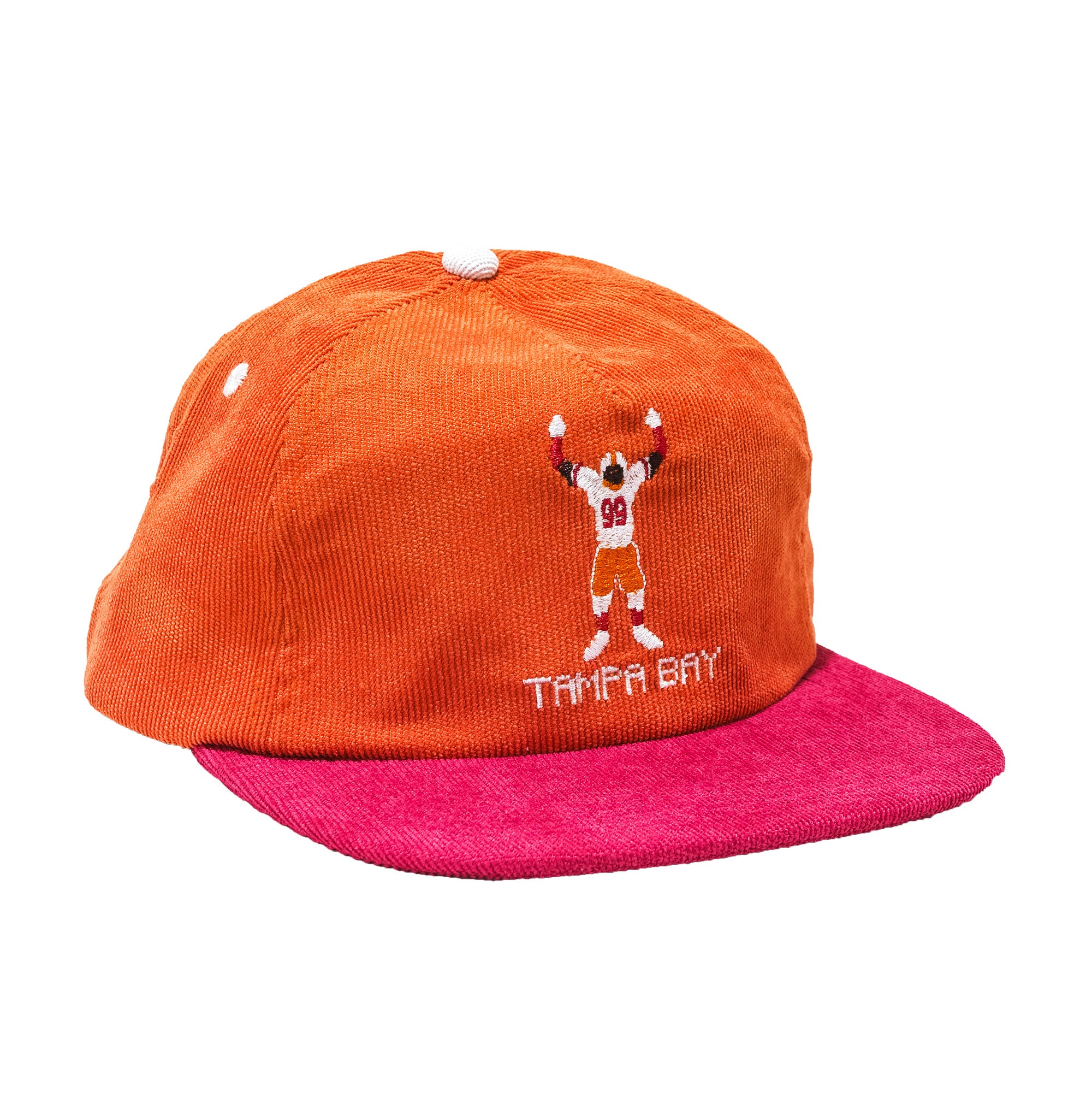 Tecmo Sapp Retro 8bit Corduroy Creamsicle Orange Red White Footballl Vintage Hat. B Fresh Gear.