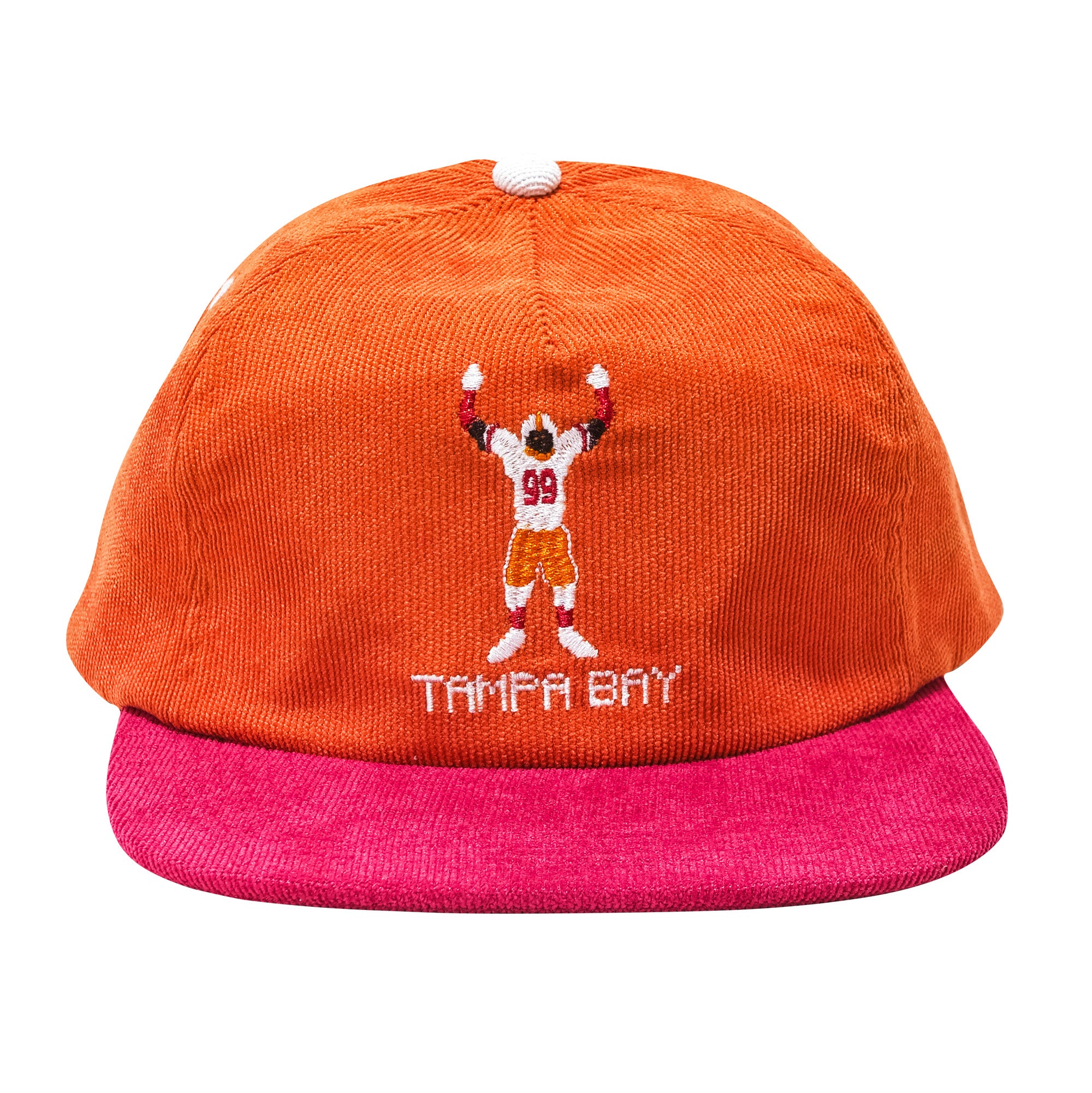 Tecmo Sapp Retro 8bit Corduroy Creamsicle Orange Red White Footballl Vintage Hat. B Fresh Gear.