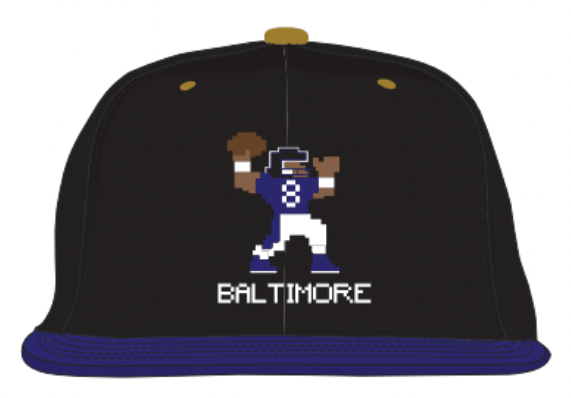 8-bit Baltimore football hat