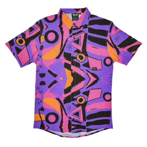 80’s~90’s deadstocks GOOUCH RAYONSHIRTS Goouch Mens Shirt Large Geometric Vintage 80s 90s Single