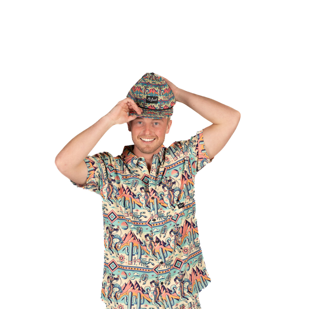 western themed dad hat with cowboys