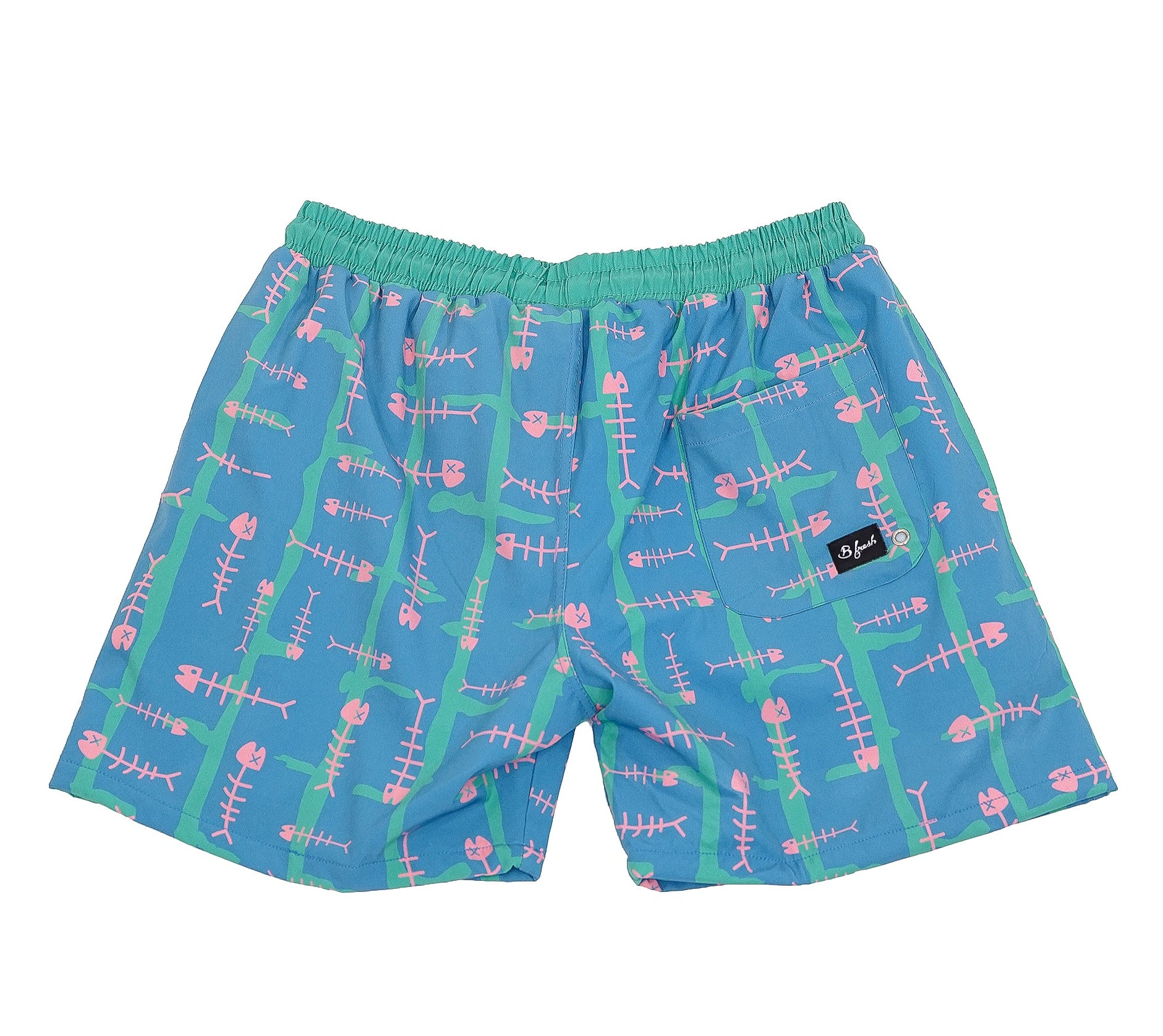 blue and pink boardshorts 