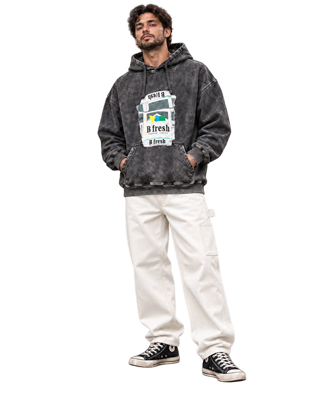 Cigarette Pack Hoodie- Charcoal