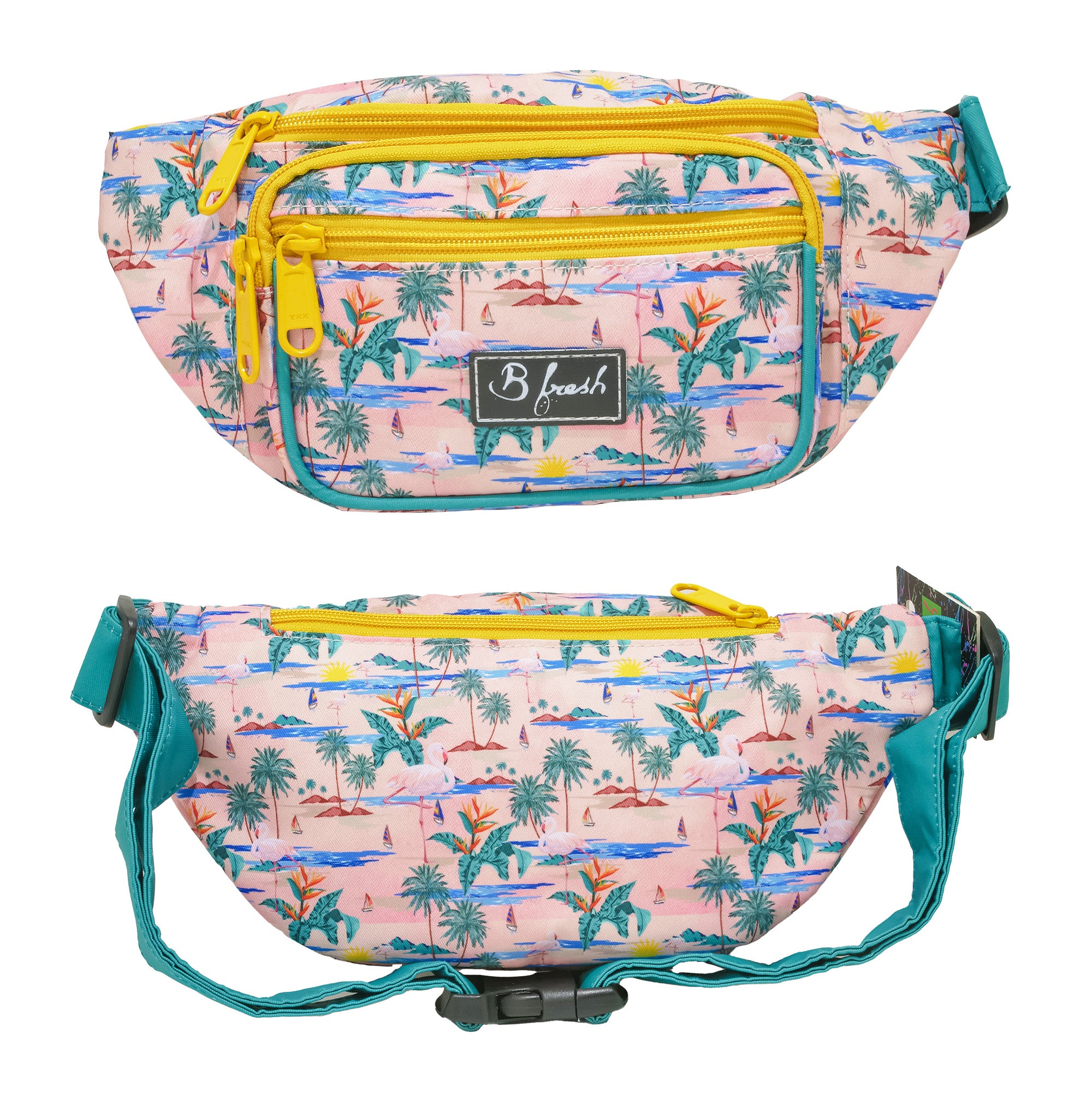 flamingo print fanny pack
