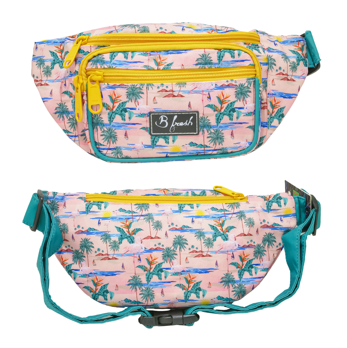 flamingo print fanny pack