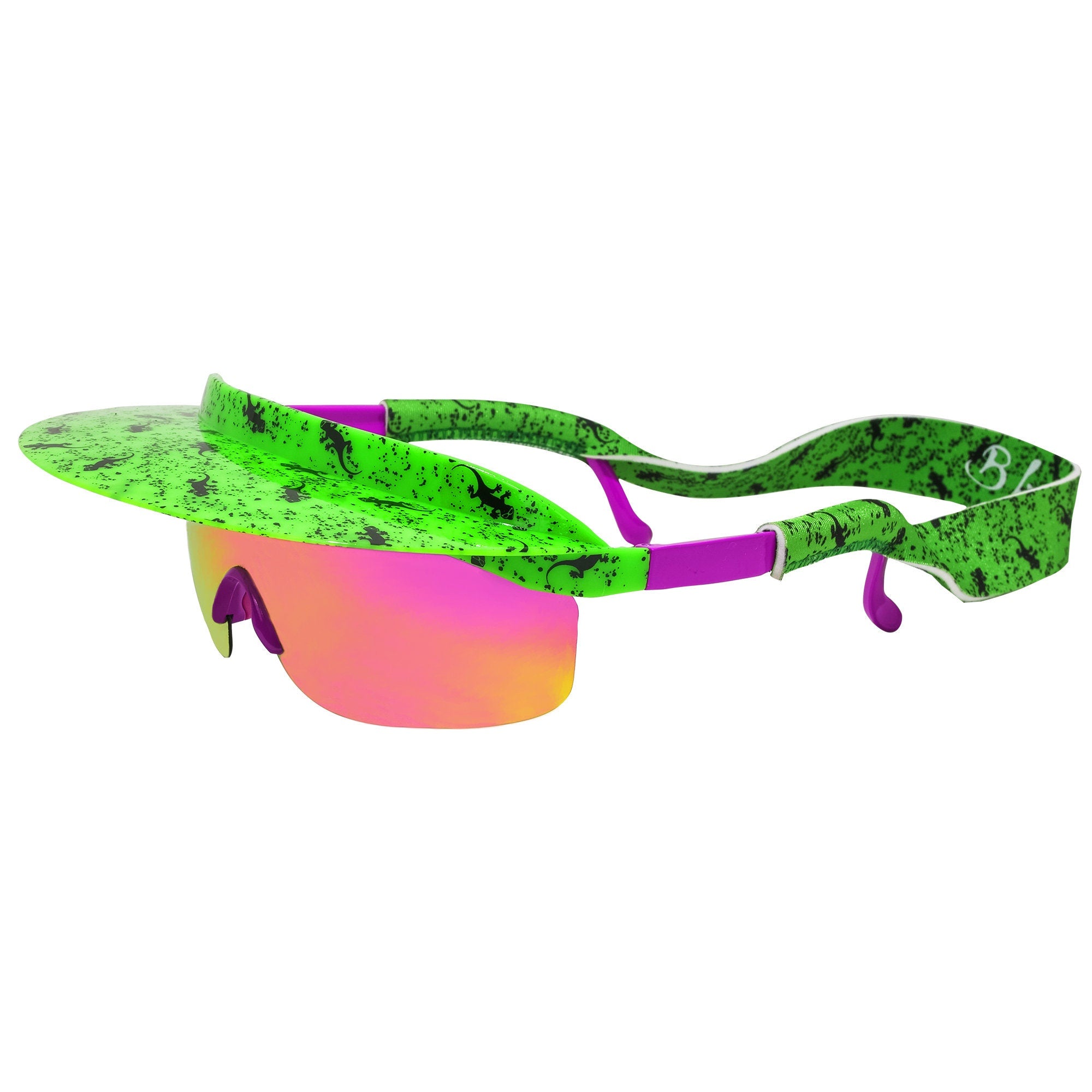 GECKO HAWAII Neon Green Visor Shade Sunglasses