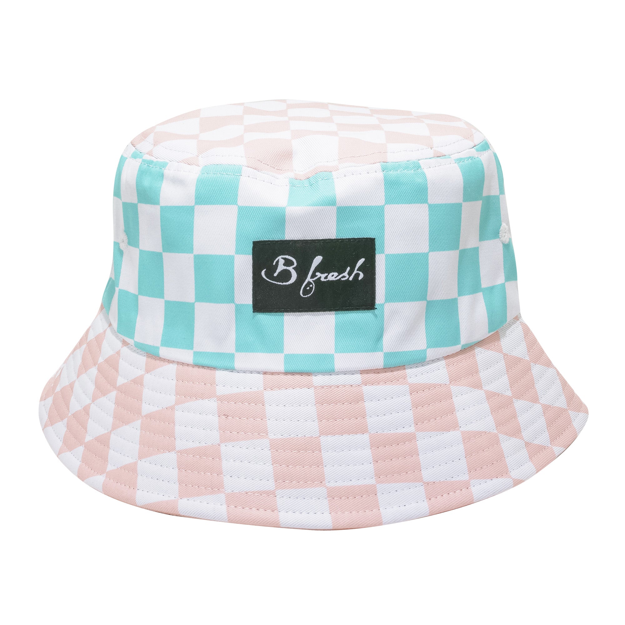 checker board reversible bucket hat
