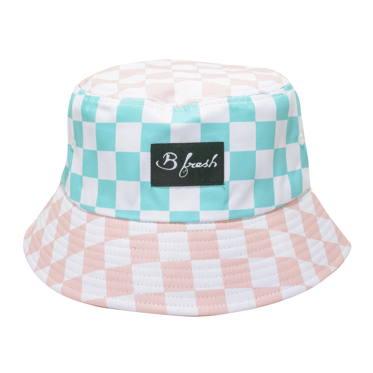 checker board reversible bucket hat