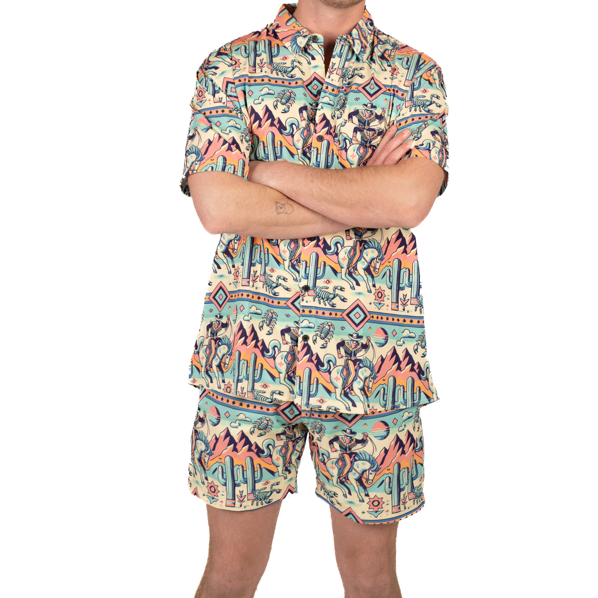 dope shorts with western print