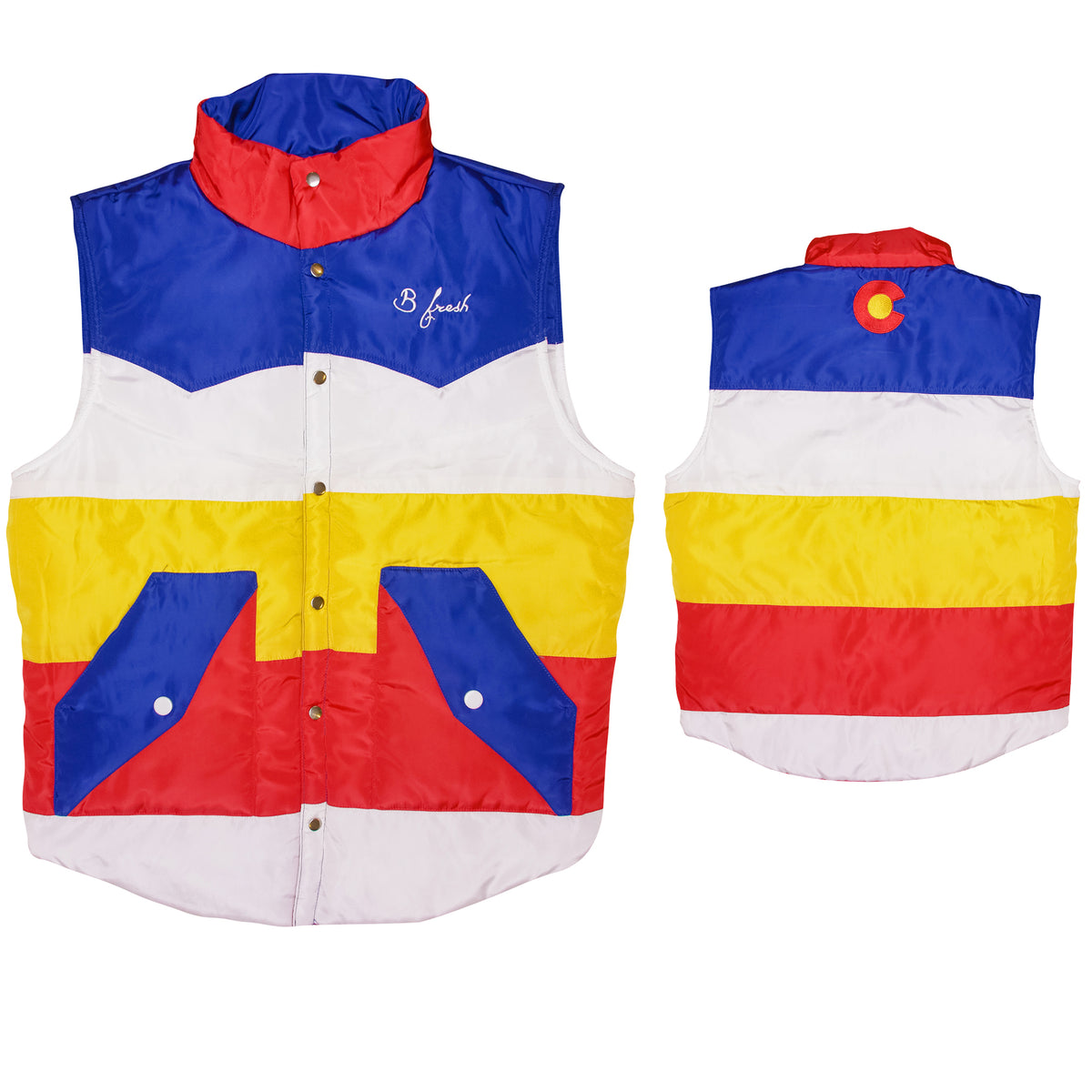 Colorado Reversible Retro Puffer Ski Vest