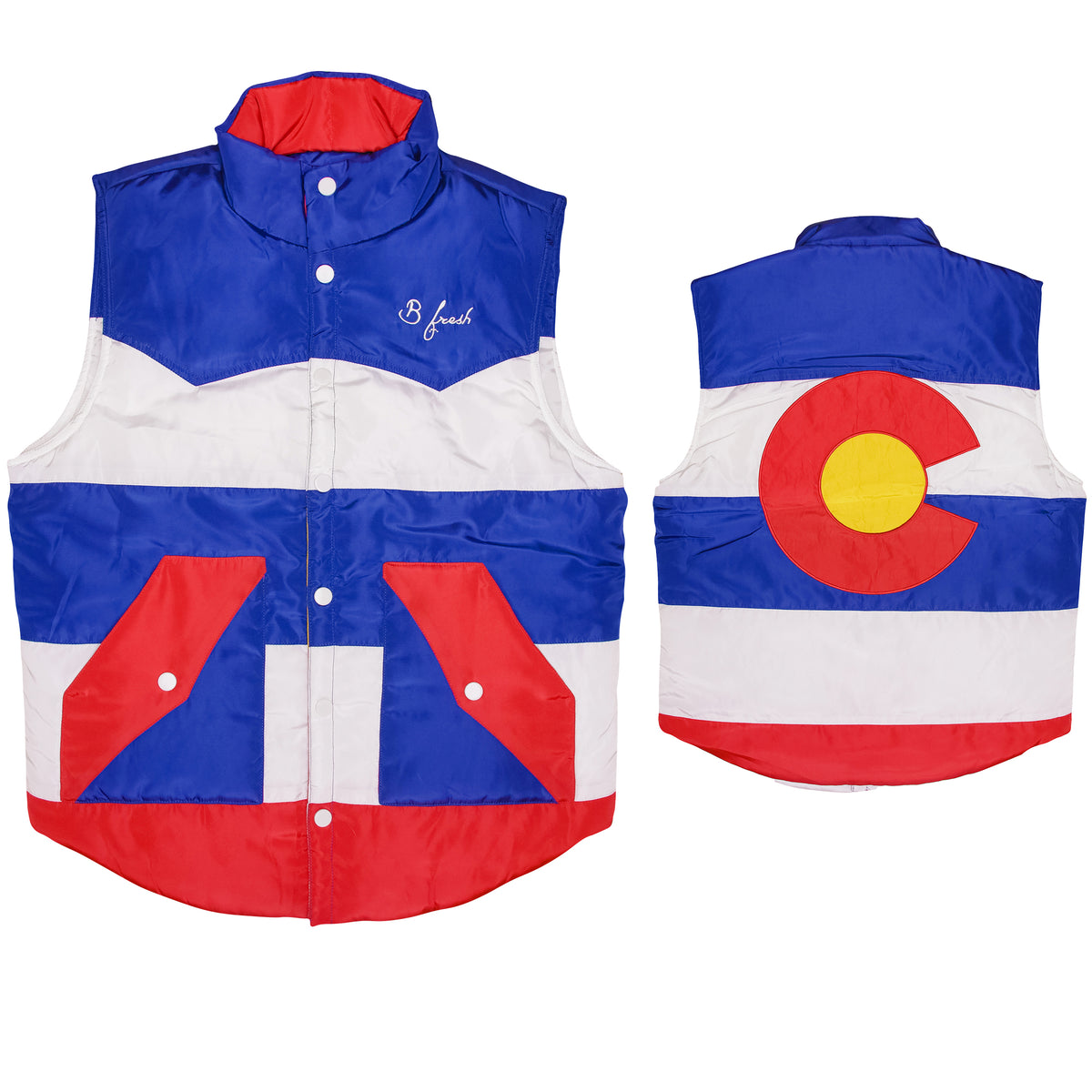 Colorado Reversible Retro Puffer Ski Vest
