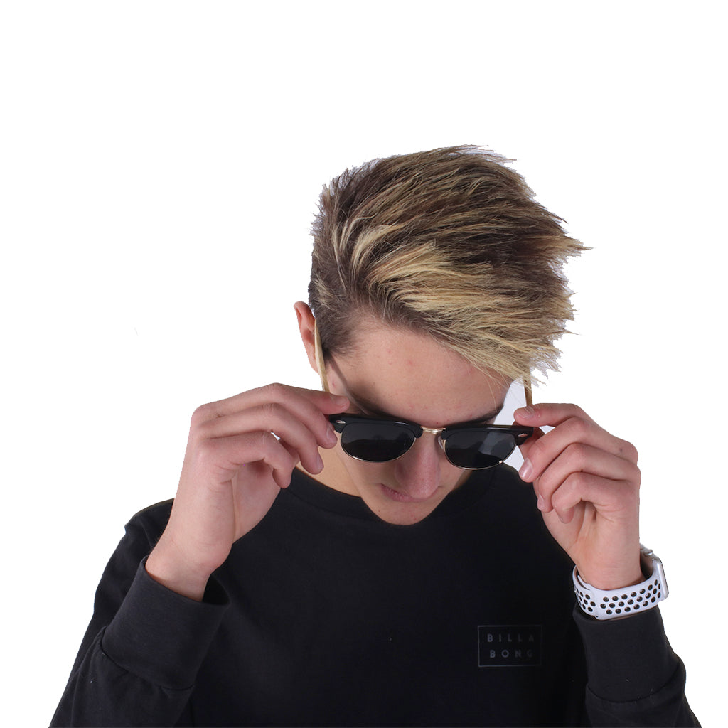 Sunny Sides Black - Vintage Wooden Sunglasses - B Fresh