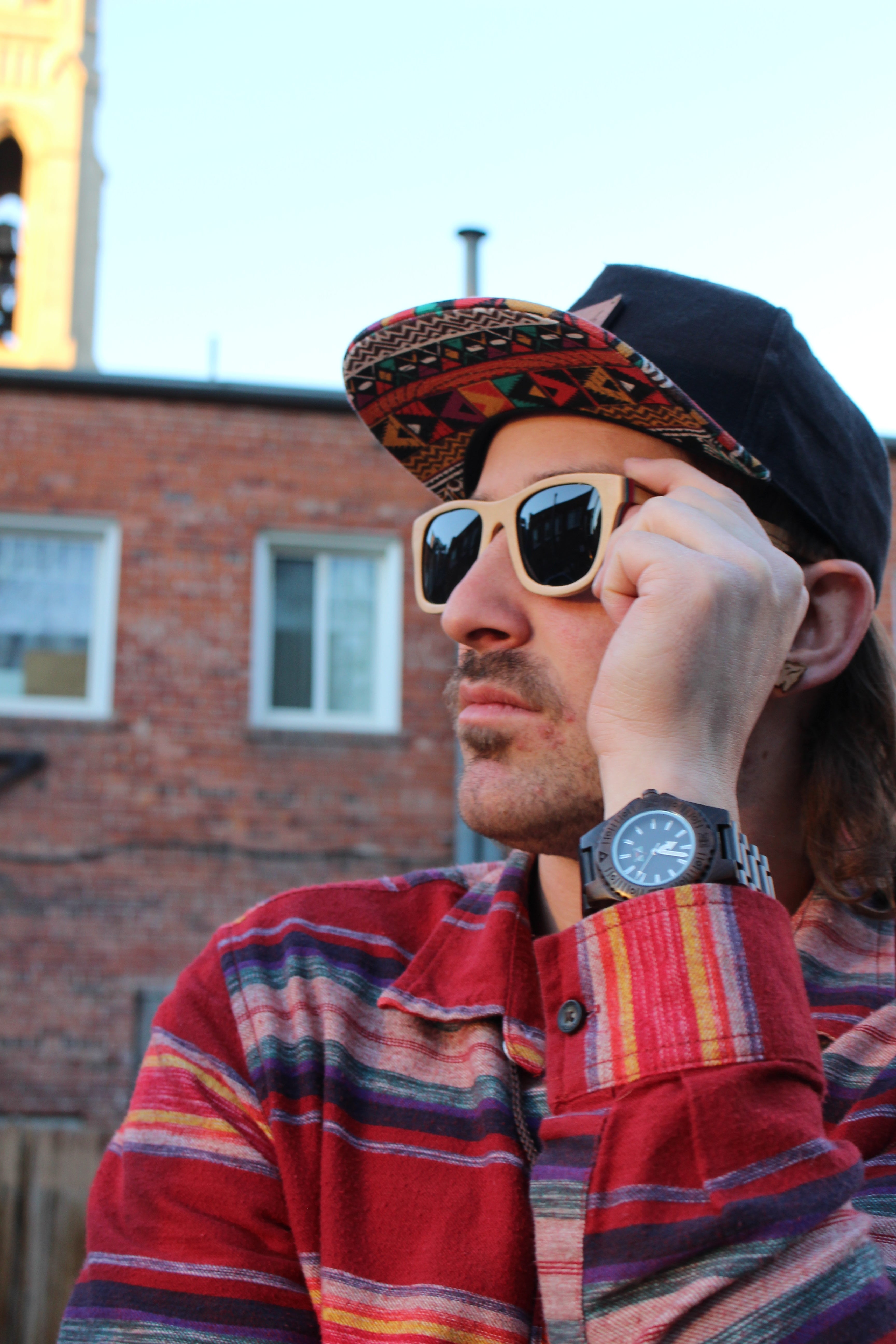 Tribe Called B Fresh Hat - Tribal Print Flat Bill Hat - B Fresh