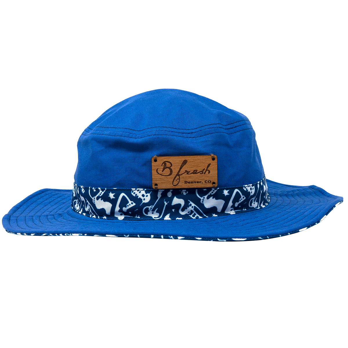 Kids Jazz Cat Safari Style Blue White Music Bucket Hat. B Fresh Gear.