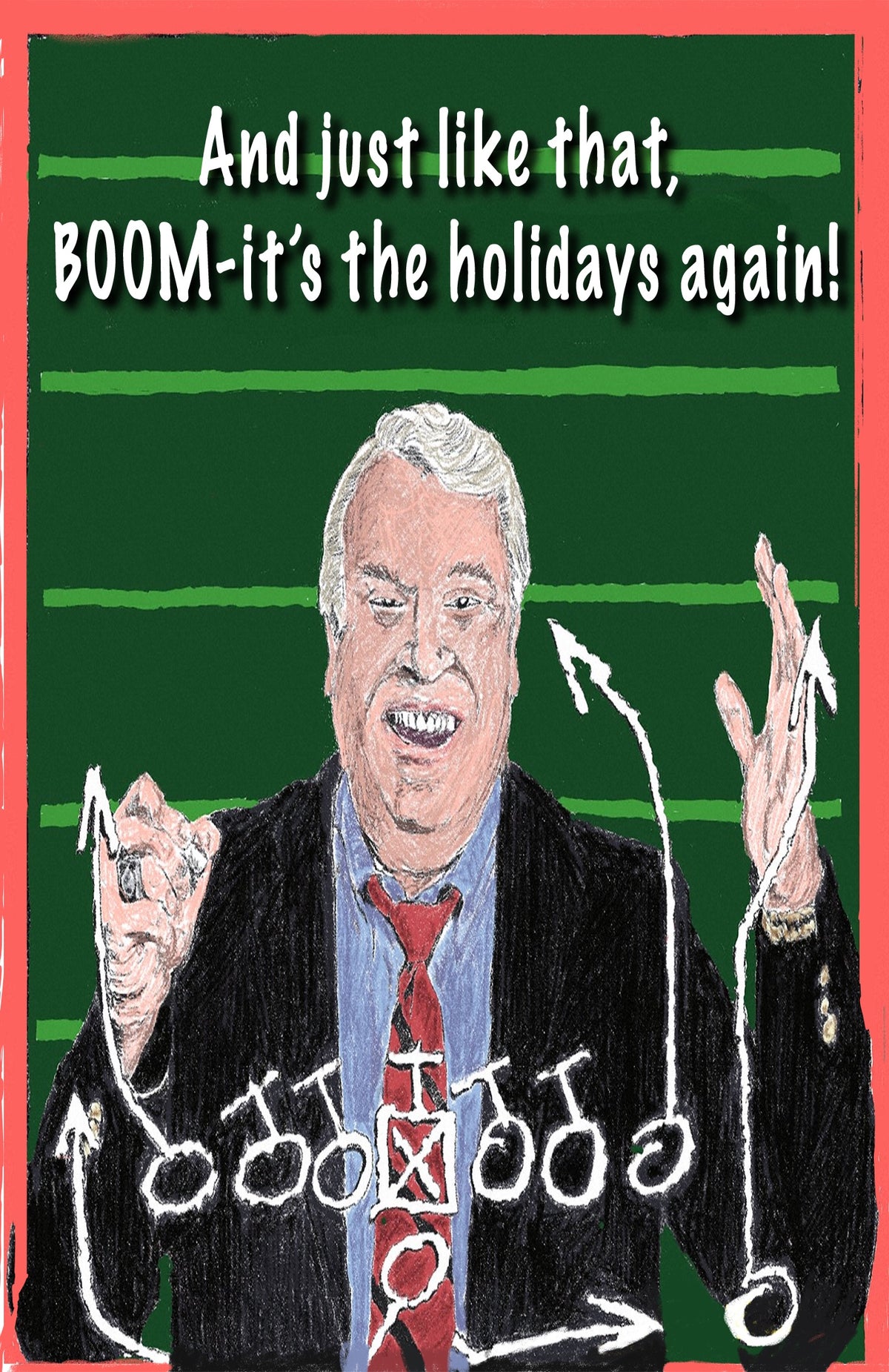 Boom! Tough Acting Tinactin holiday football card football greeting card